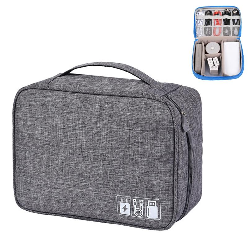 V562-D1069542060DBT-202503032006-00 Versatile Cationic Digital Storage Bag for Data Cables - Grey - Image 1