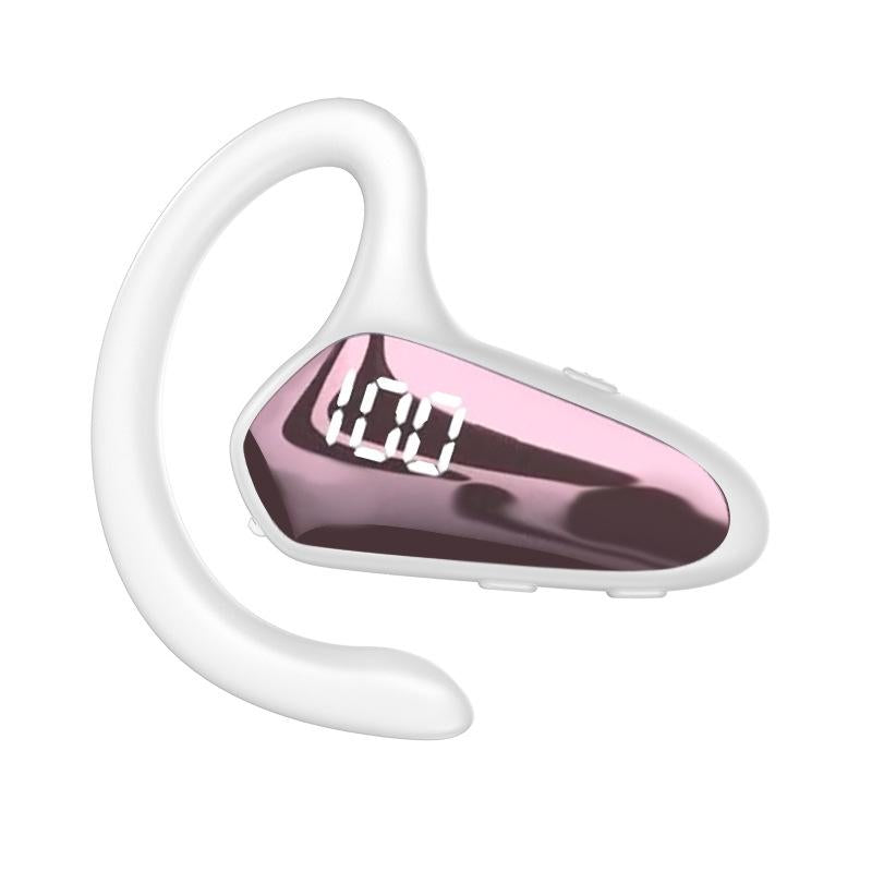 V562-D1074423060DBT-202505231810-00 Digital Display Hanging Ear Bone Conduction Bluetooth Headset - Yx02 - Pink - Image 1