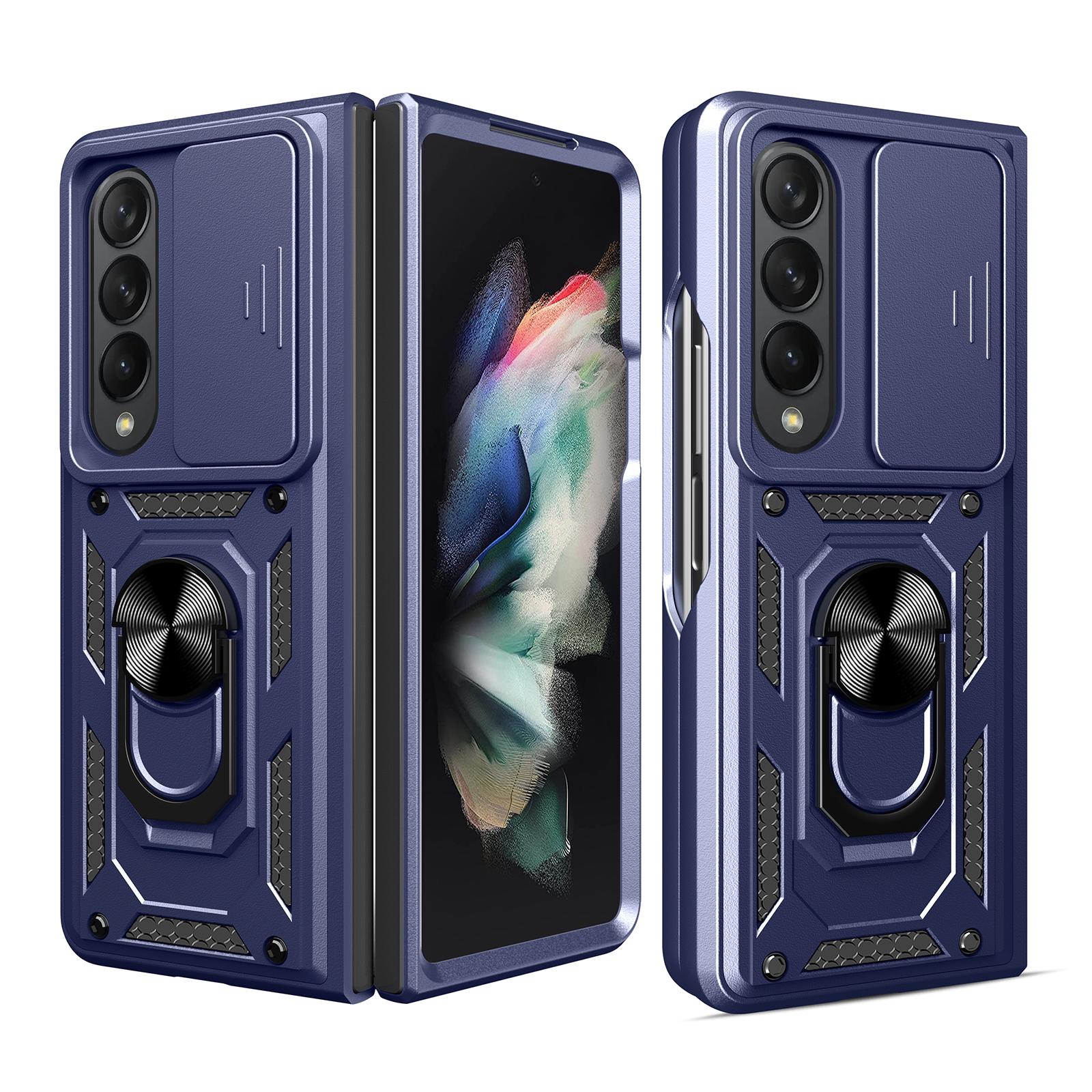 V562-D107642300ADE-227176-00 For Samsung Galaxy Z Fold4 5G Tpu Pc Case With Sliding Camera Cover - Blue - Image 1