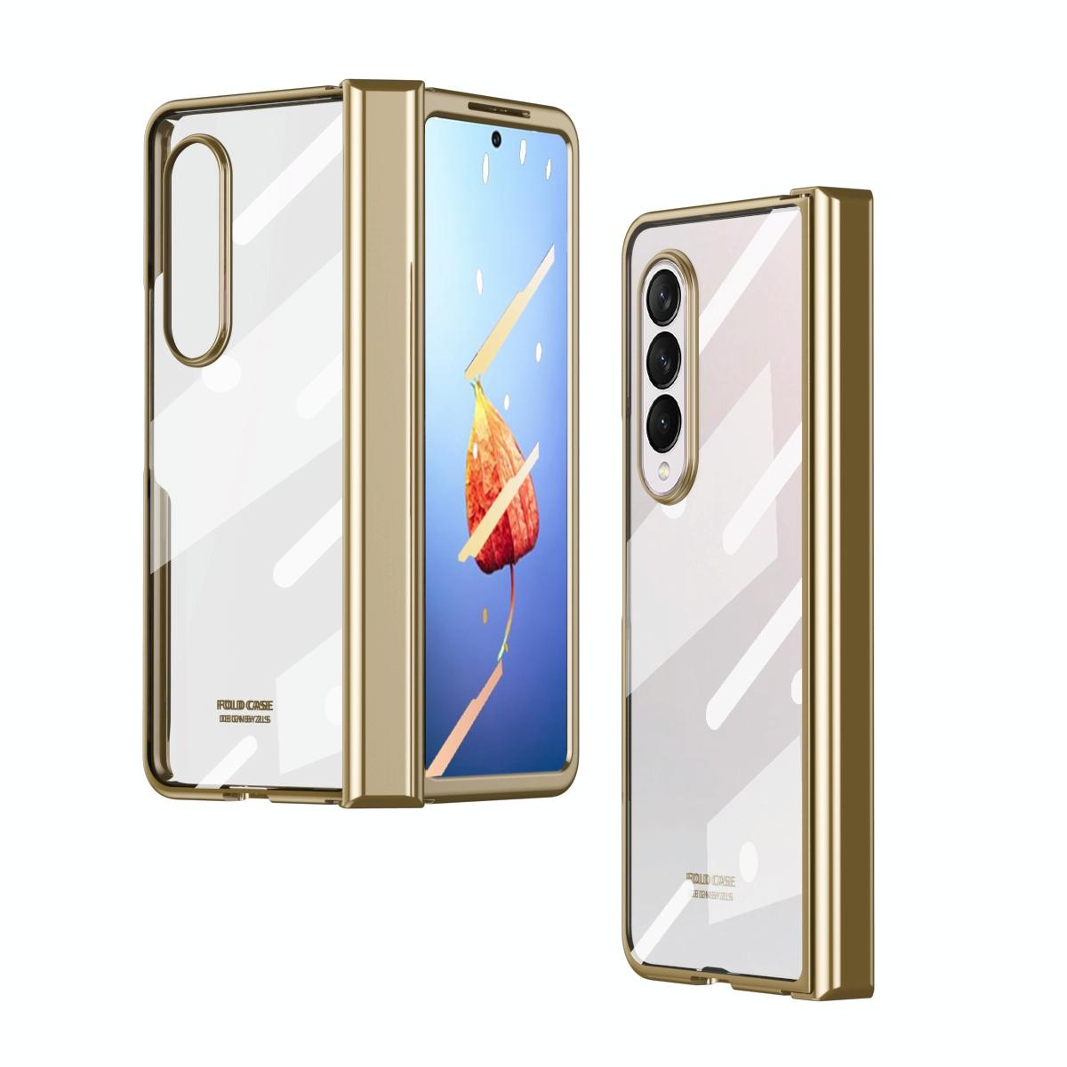 V562-D107803300ADE-202505291311-00 For Samsung Galaxy z Fold4 5G Samsung Galaxy z Fold4 Full Body Electroplating Hinge Case - Integrated Design - Gold - Image 1