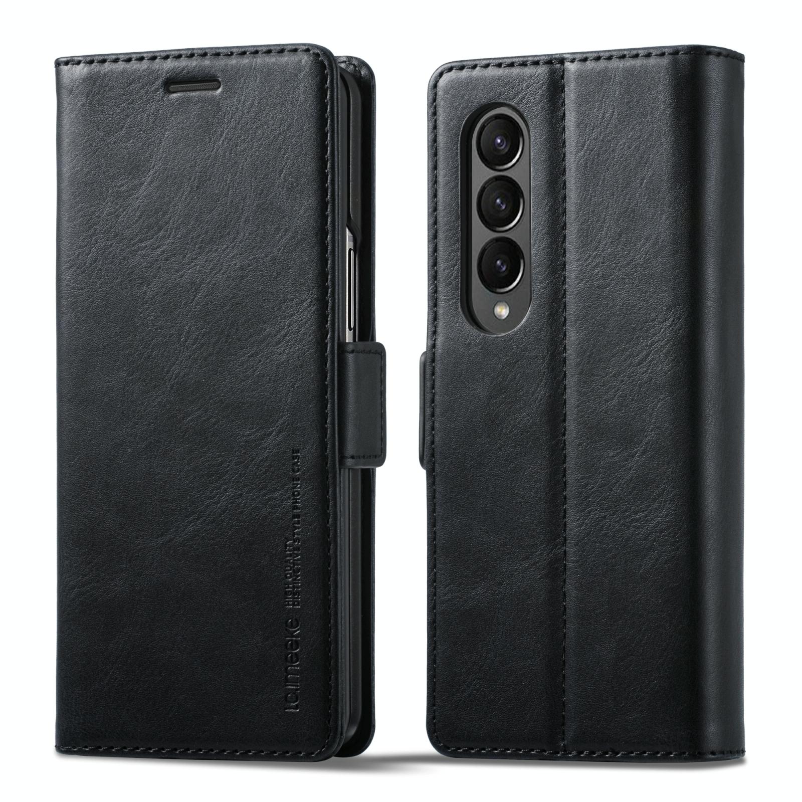 V562-D108726300ADE-202503211350-00 For Samsung Galaxy Z Fold4 5G Rfid Leather Phone Case - Secure & Stylish - Black - Image 1