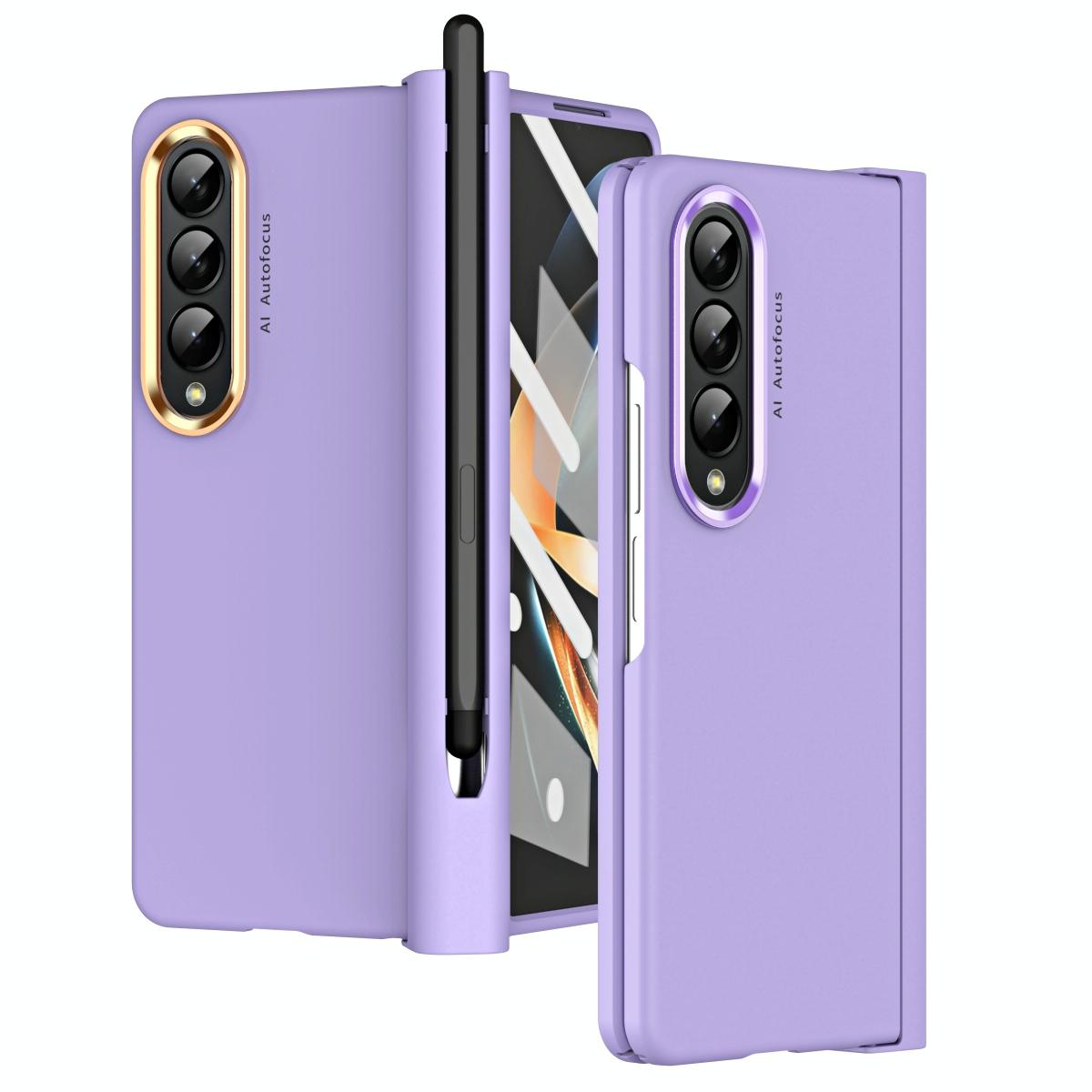 V562-D109125300ADE-202505291215-00 For Samsung Galaxy Z Fold4 5G Samsung Fold 4 Hinge Flip Case - Two Tone Contact Lens - Purple - Image 1