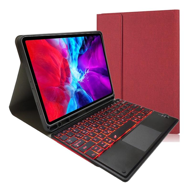 V562-D20281300ADE-202504291820-00 Bluetooth Keyboard Tablet Case For Ipad Pro 11 - Detachable Touch Leather Holder Pen Slot - Red - Image 1