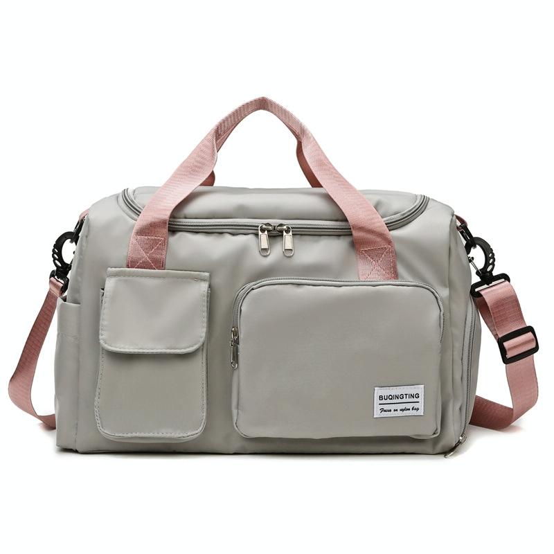 V562-D2042082060DBT-202503041310-00 Waterproof Gym Bag for Travel - Size l - Gray Pink - Image 1