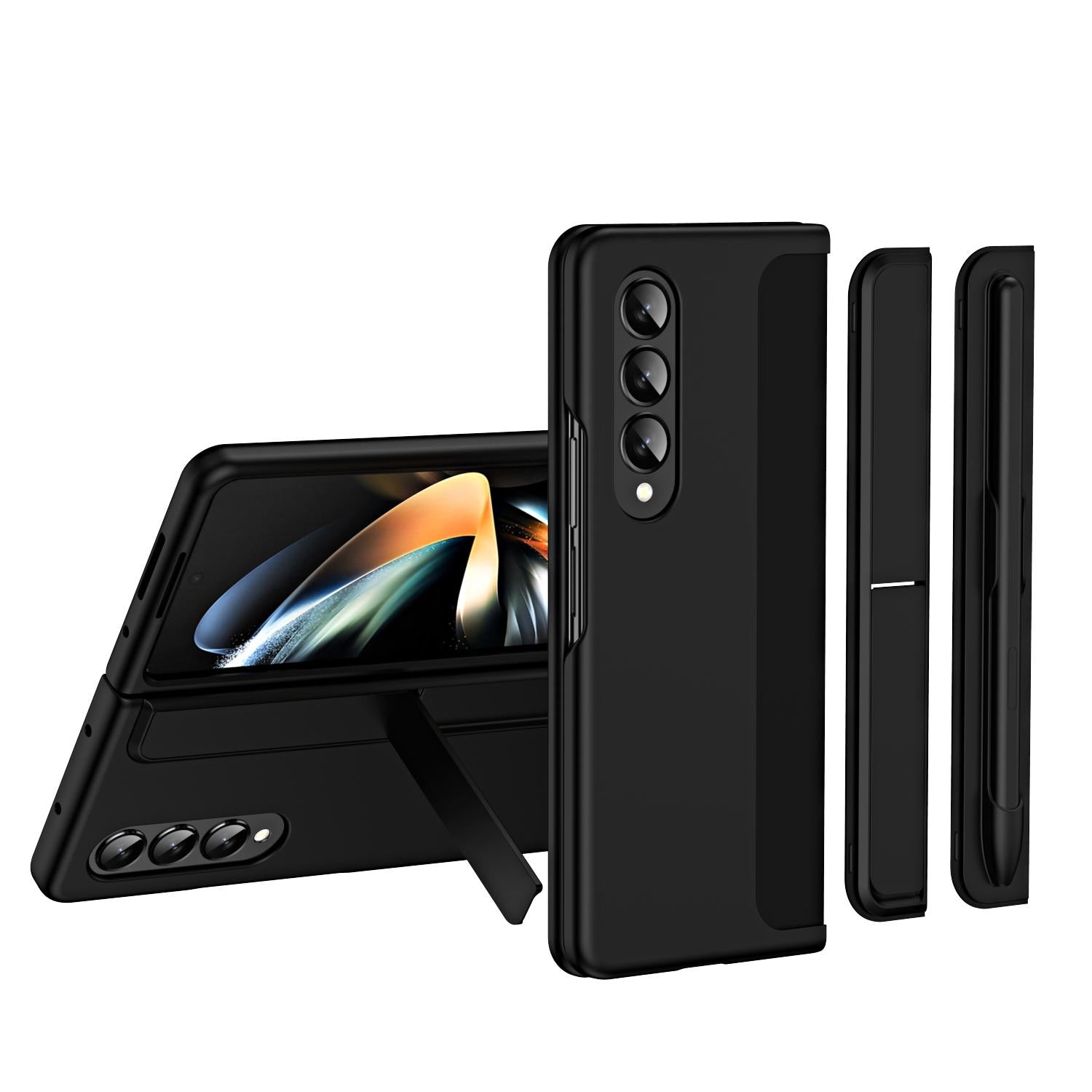 V562-D208520400ADE-202503211336-00 For Samsung Galaxy Z Fold4 5G Detachable Pen & Phone Case - 2 In 1 - Black - Image 1