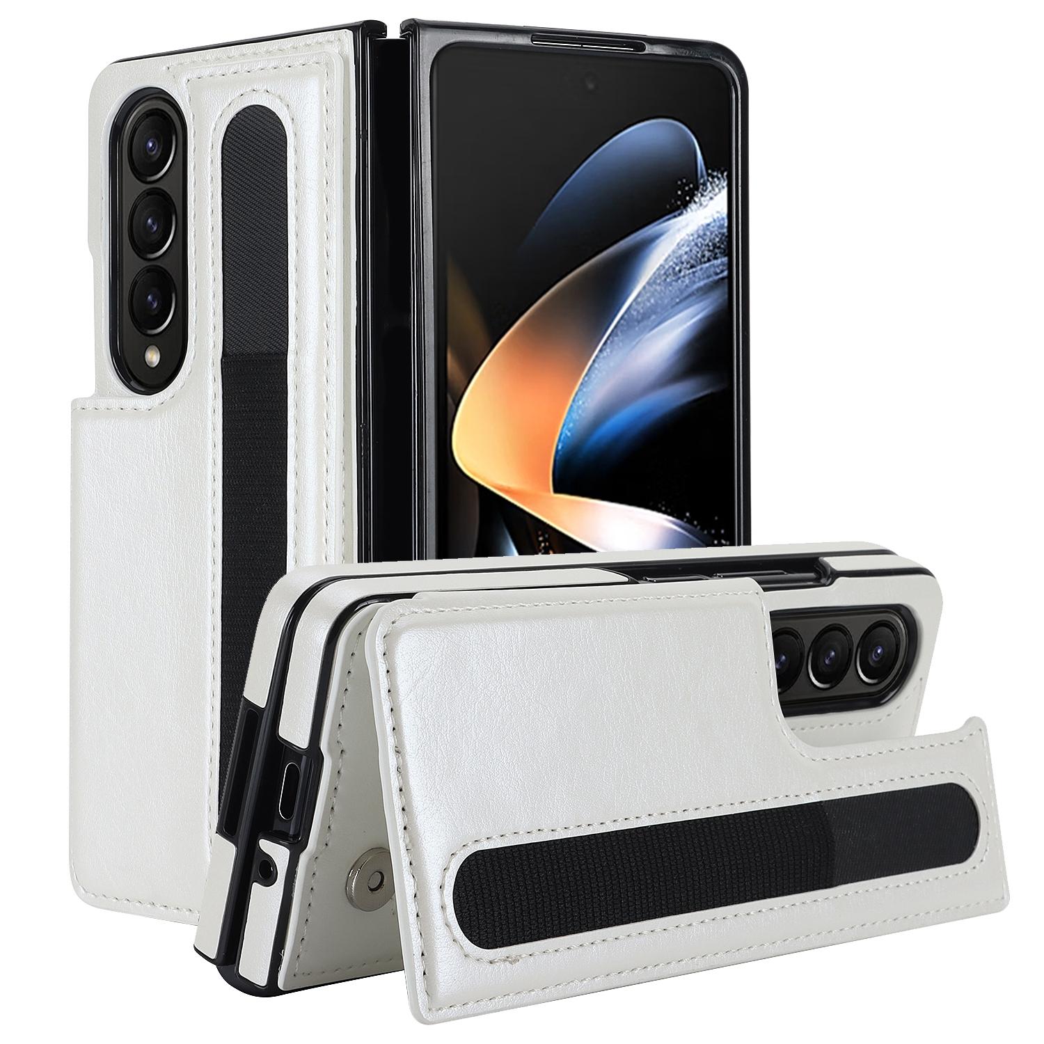 V562-D208741500ADE-202505221921-00 For Samsung Galaxy Z Fold4 5G Double Buckle Phone Case With Pen Slots - White - Image 1