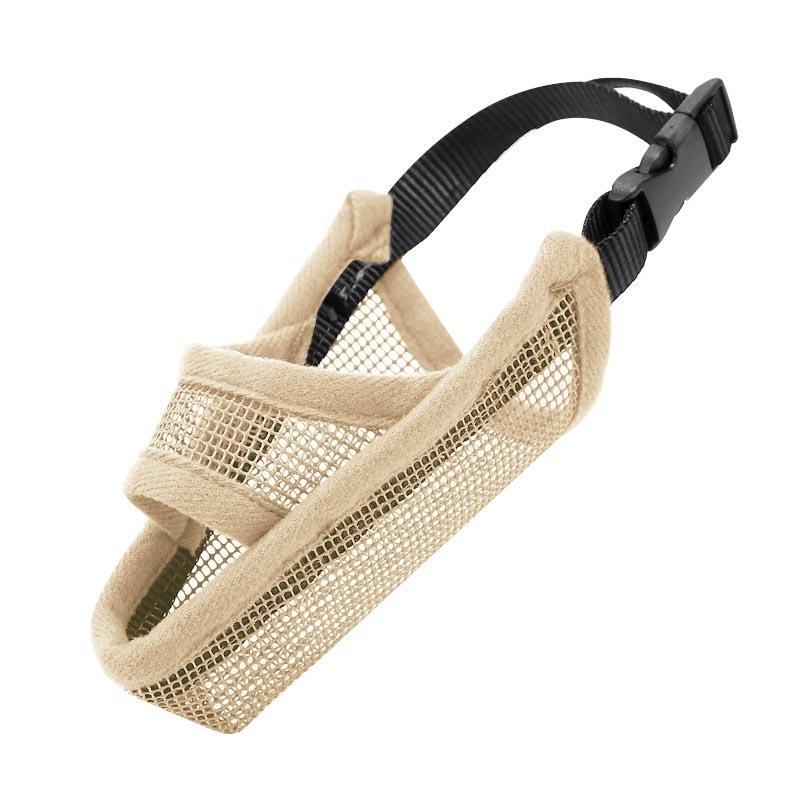 V562-D3016852650DBT-202503261930-00 Dog Mouth Cover Anti-Bite Mesh Dog Mouth Cover Medium And Large Dogs Anti-Drop Mask S - Beige - Image 1