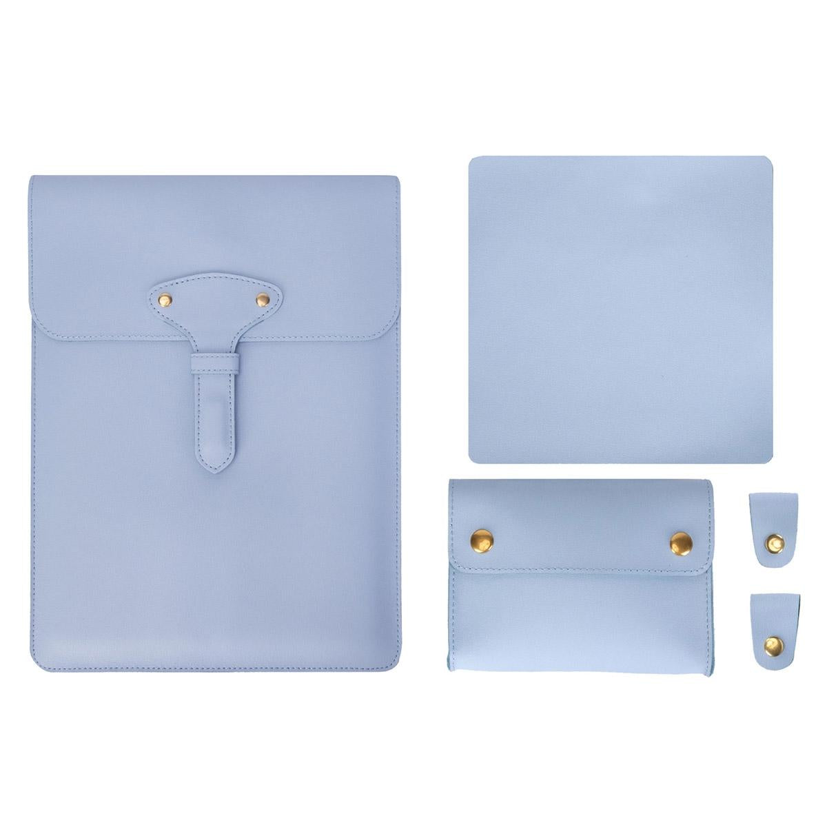 V562-D3065452060DBT-202504022030-00 Waterproof Leather Laptop Liner Bag - 3-in-1 15 Inches - Baby Blue - Image 1