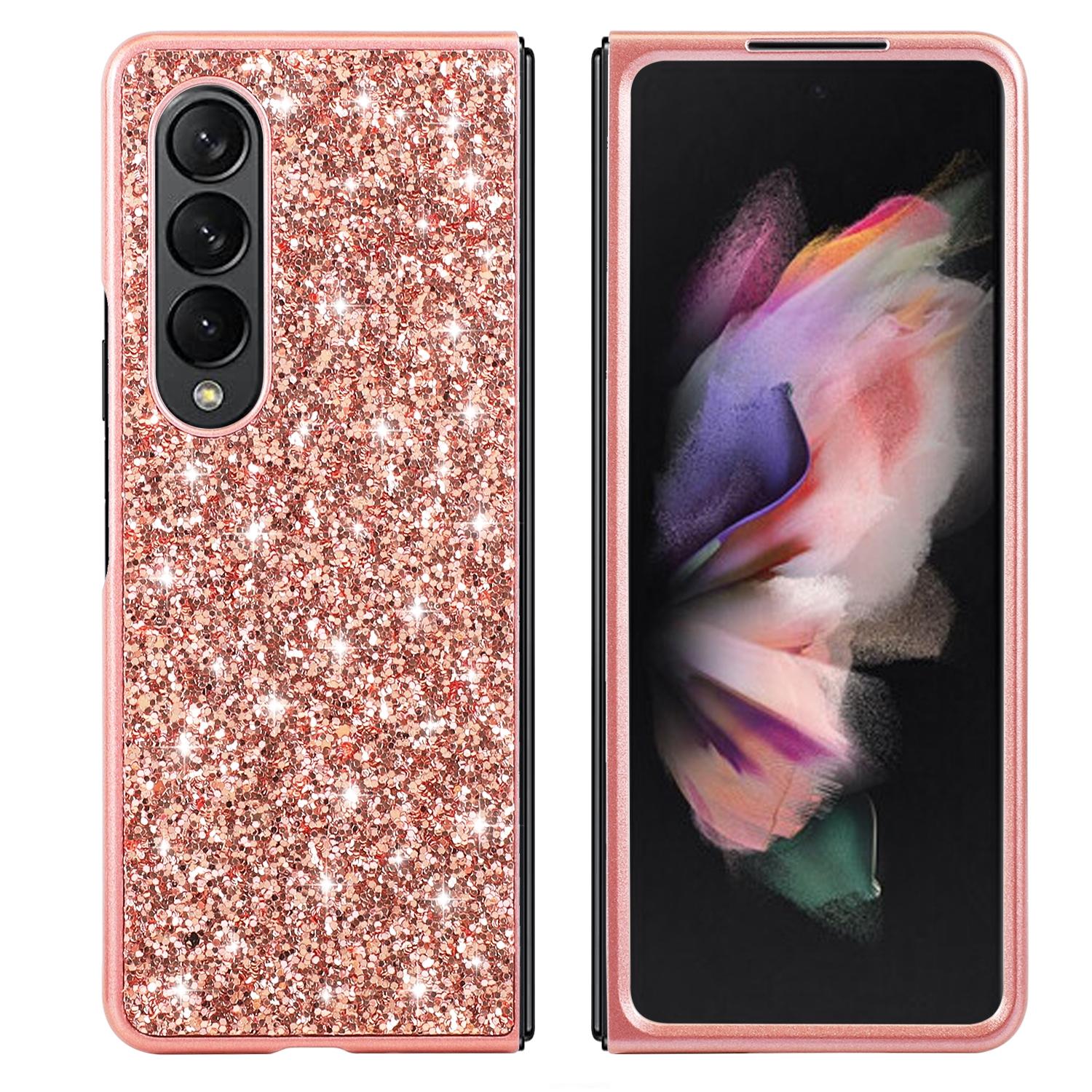 V562-E100255300ADE-202503211431-00 For Samsung Galaxy Z Fold4 5G Glitter Tpu Shockproof Case - Rose Gold - Image 1