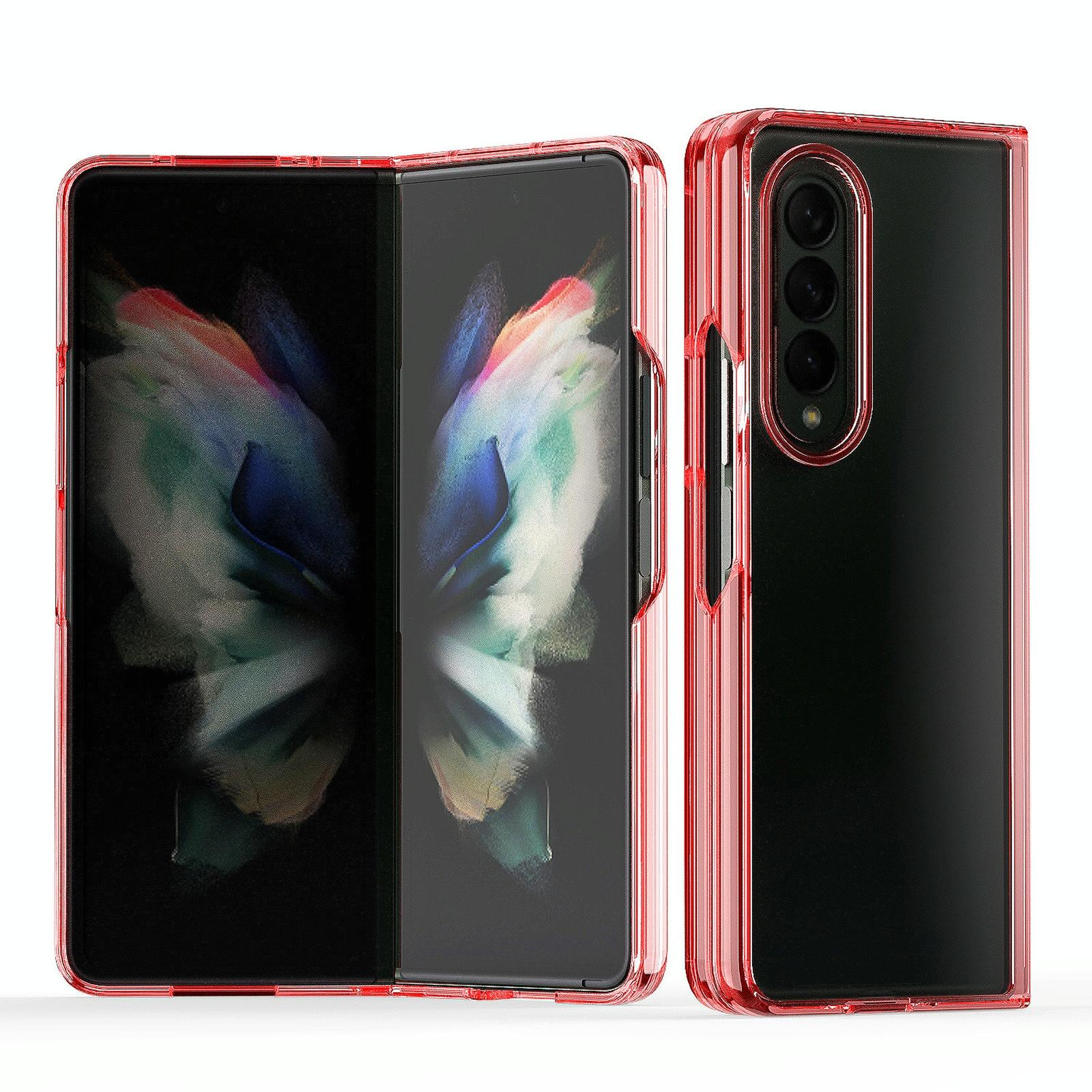 V562-E101044300ADE-202505221853-00 For Samsung Galaxy Z Fold4 5G Clear Acrylic Tpu Phone Case - Red - Image 1