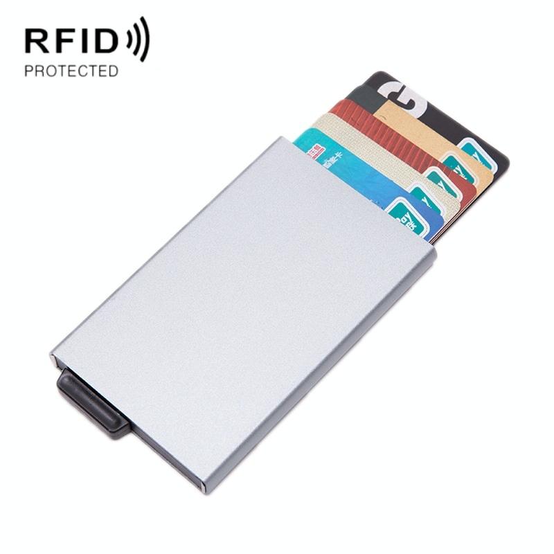 V562-E1053912750DBT-202505291711-00 Automatic Eject Rfid Blocking Aluminum Card Wallet - Gray - Image 1