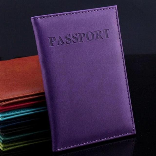 V562-E108197860DBT-202503281946-00 Travel Passport Cover Faux Leather Holder - Purple - Image 1