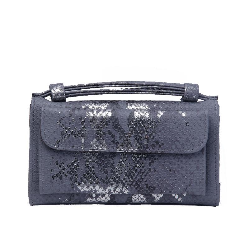 V562-E1098022750DBT-202504021917-00 Sequin Snake Print Wrist Bag - Multifunctional Chain Wallet - Gray - Image 1