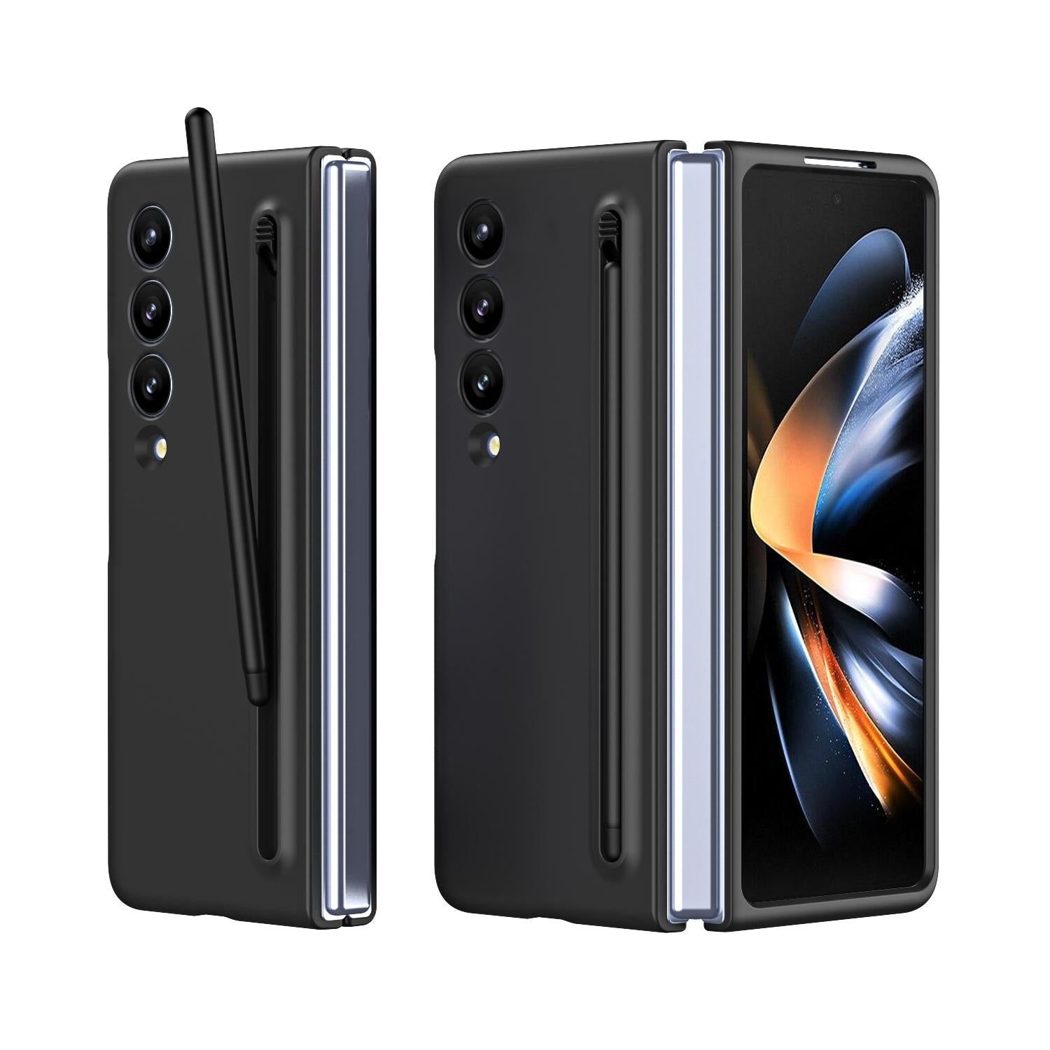 V562-E202663200AYS-202503211326-00 For Samsung Galaxy Z Fold4 5G Enhanced Shockproof Phone Case - Pen Design - Black - Image 1