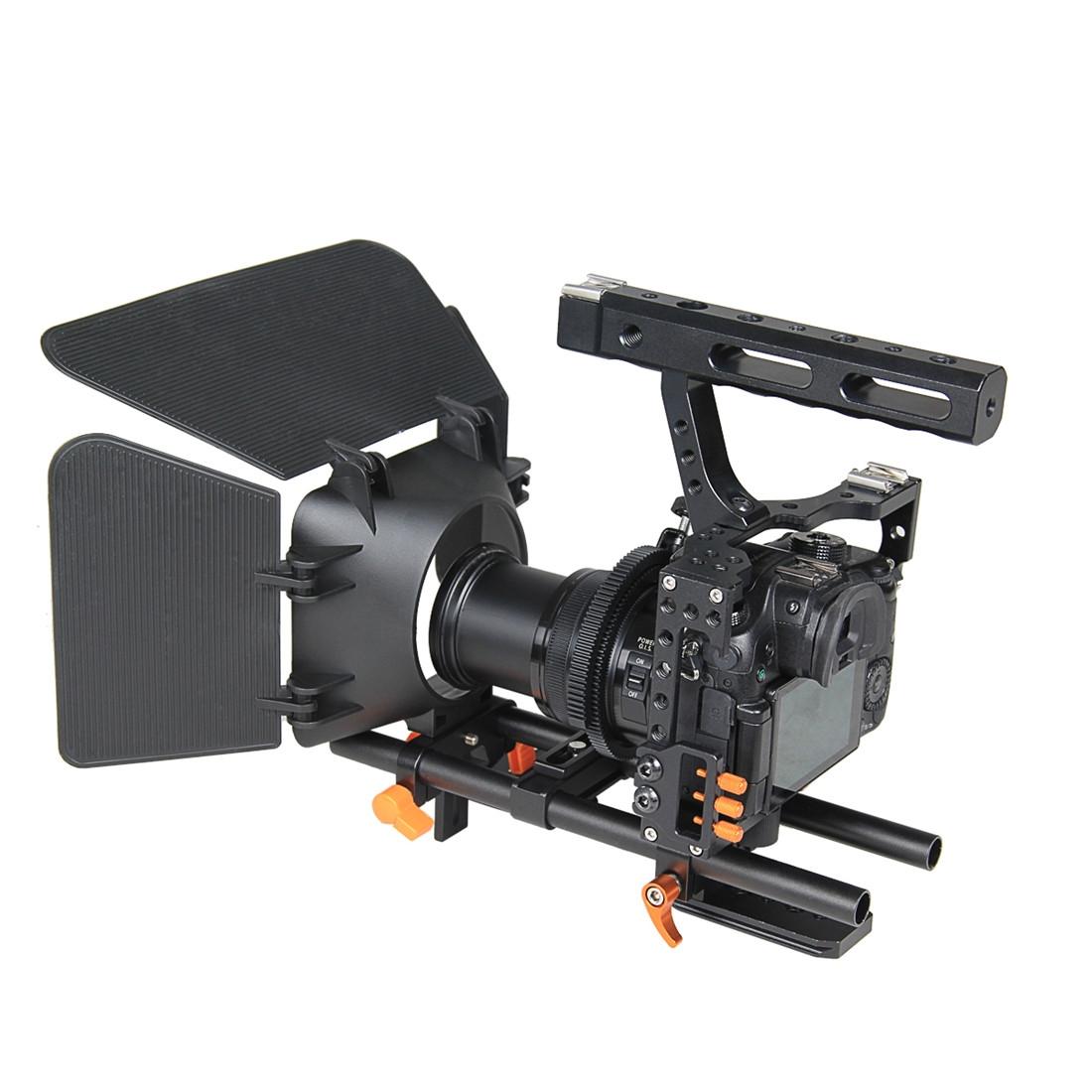 V562-E8350ACD-202502212255-00 Cage Set With Stabilizer Follow Focus And Matte Box - Orange For Sony A7 - Image 1