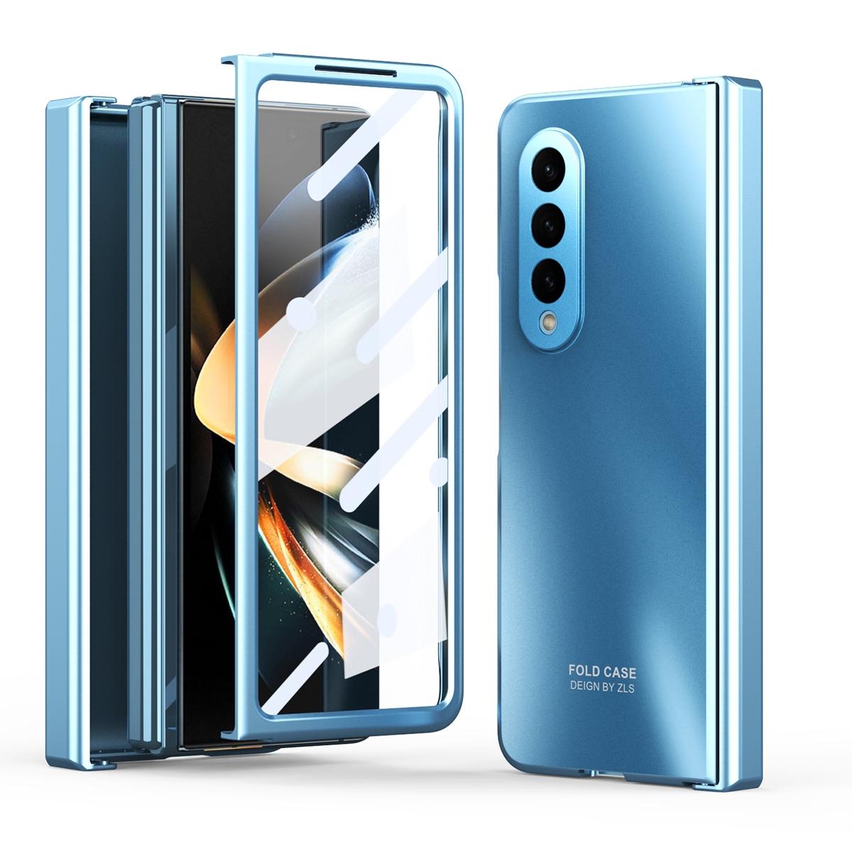 V562-F100224400ADE-202503211430-00 For Samsung Galaxy Z Fold4 5G Foldable Electroplated Case - Blue - Image 1