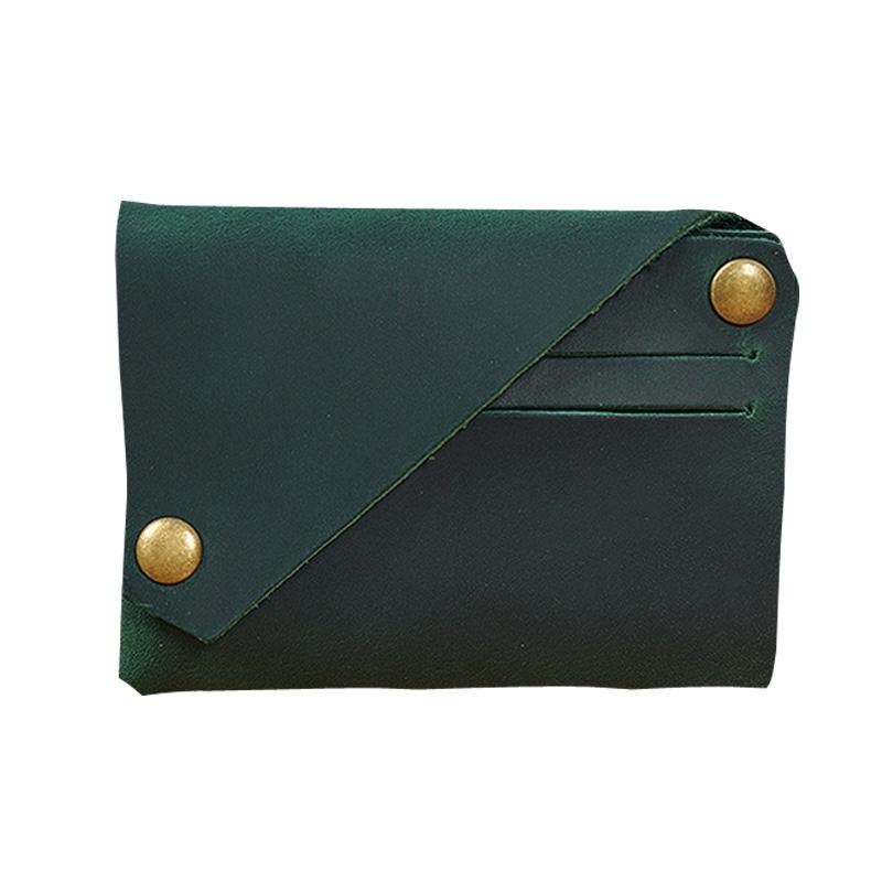 V562-F1021002060DBT-202503280221-00 Leather Card Holder For Bank Cards Black - Ink Green - Image 1