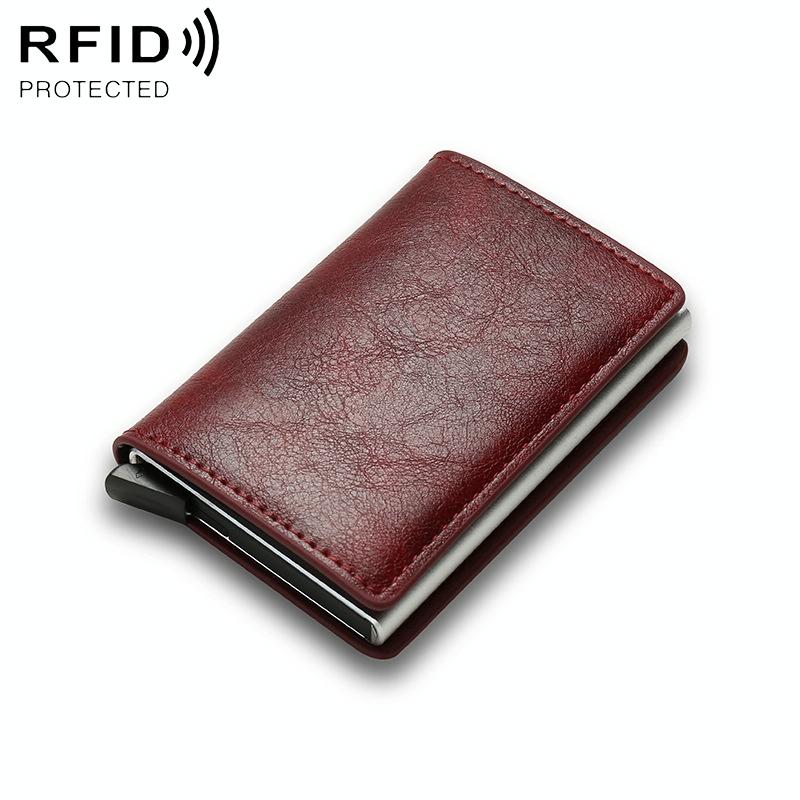 V562-F108527300ADE-202506201712-00 Carbon Fiber Rfid Wallet for Men - Red - Image 1