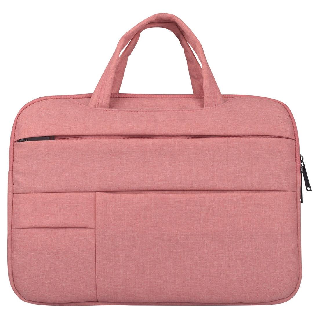 V562-F1756CH-202502282220-00 13.3 Inch Laptop Tablet Bag With Multiple Pockets And Soft Oxford Cloth Handle - Pink - Image 1