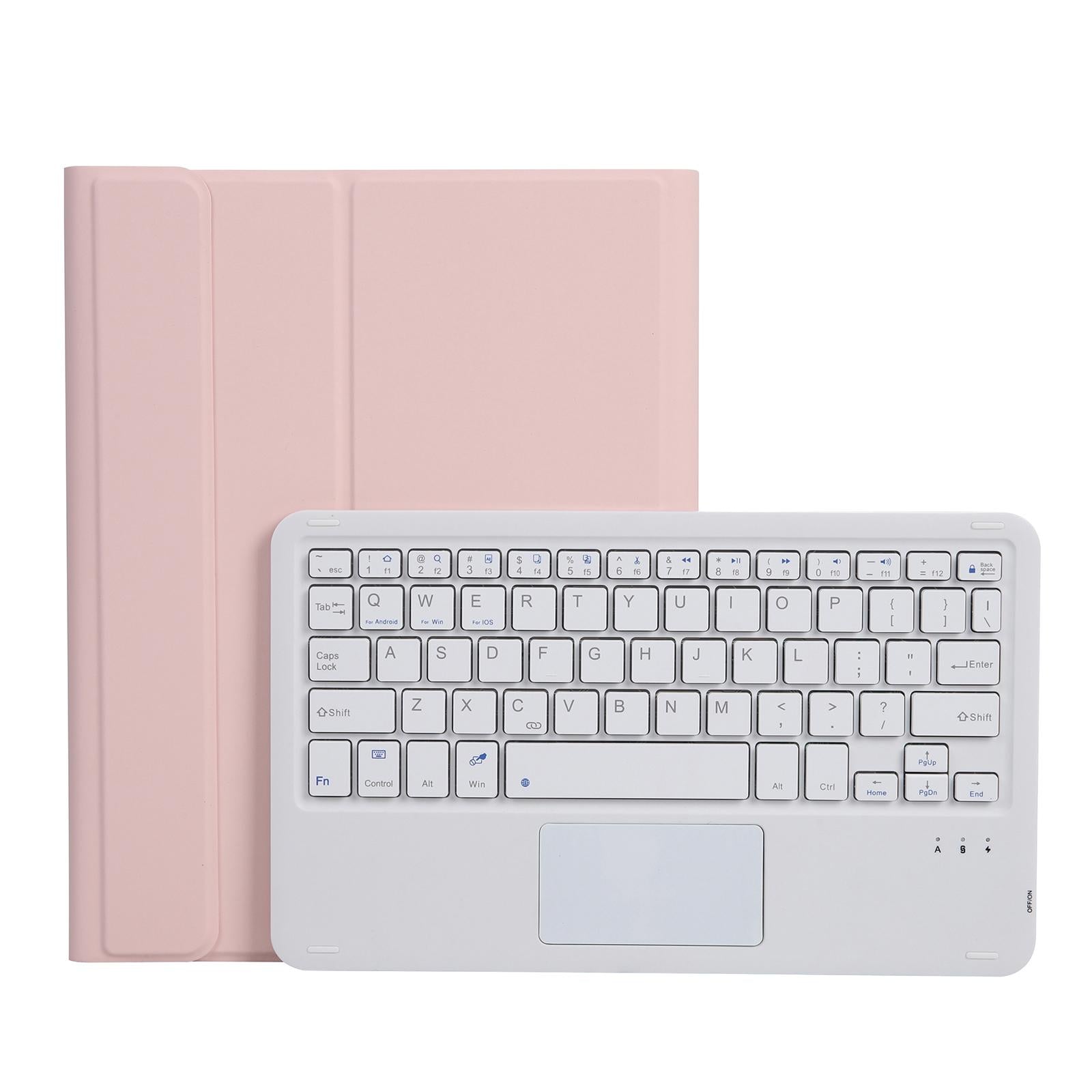 V562-F205893200ADE-202504292005-00 Bluetooth Keyboard Leather Case For Ipad Pro 10.5 With Touch Control - Lambskin Texture Compatible With 10.2 2021 & 2020 & 2019 / Air 3 - Pink - Image 1