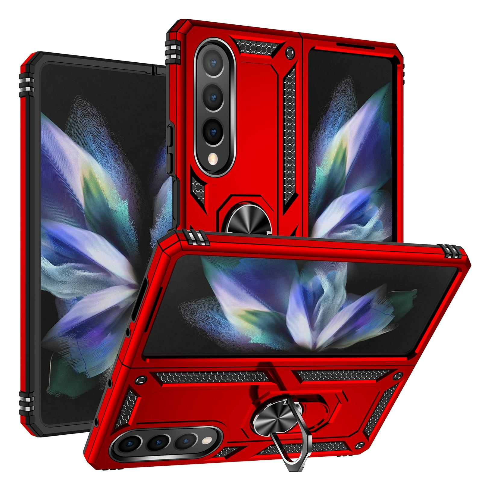 V562-F206113300ADE-202504292051-00 For Samsung Galaxy z Fold4 5G Tpu & Pc Shockproof Phone Case - Red - Image 1