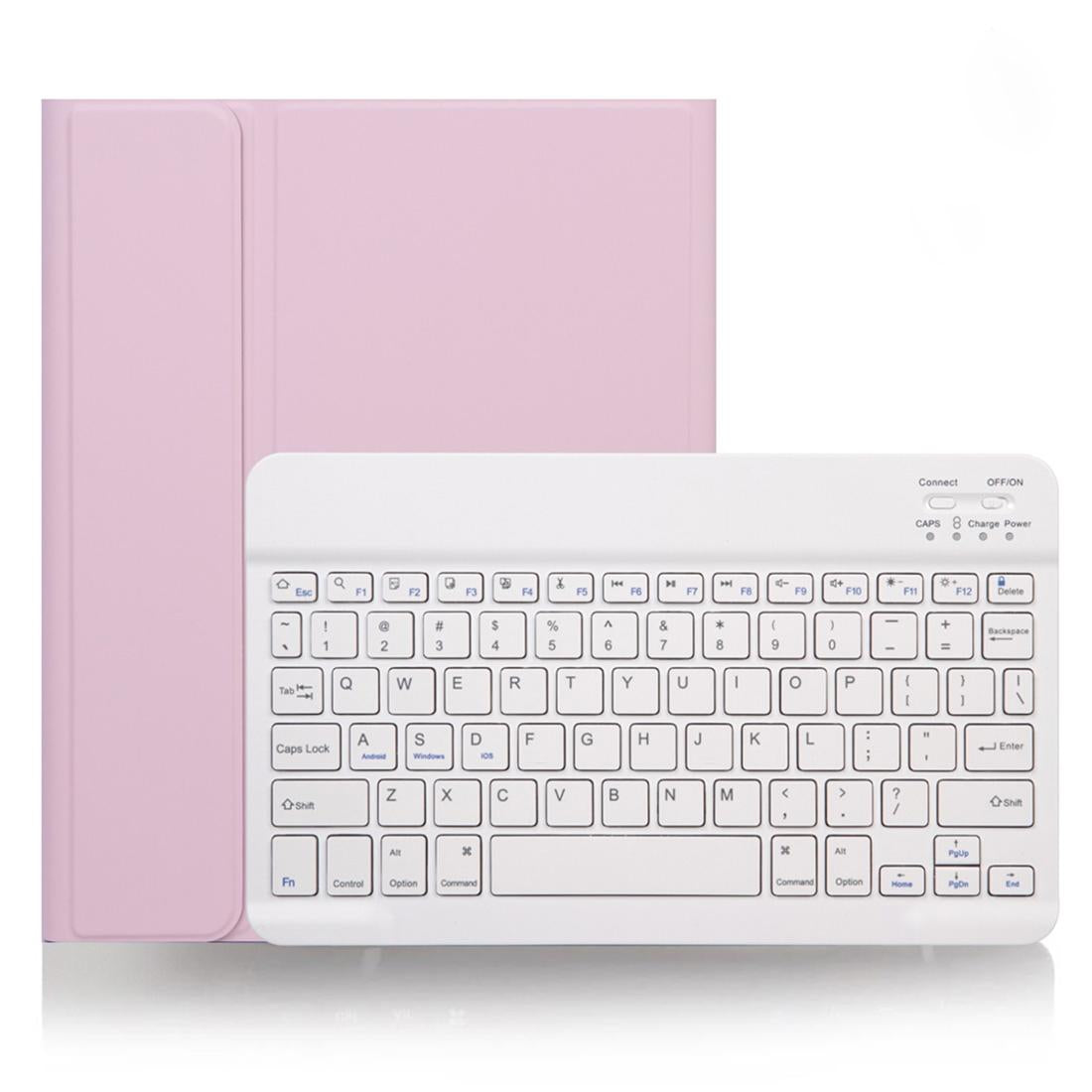 V562-F6120ORPI-202504291811-00 Detachable Bluetooth Keyboard Tablet Case For Ipad Pro 11 With Pen Slot - Plain Texture - Pink - Image 1