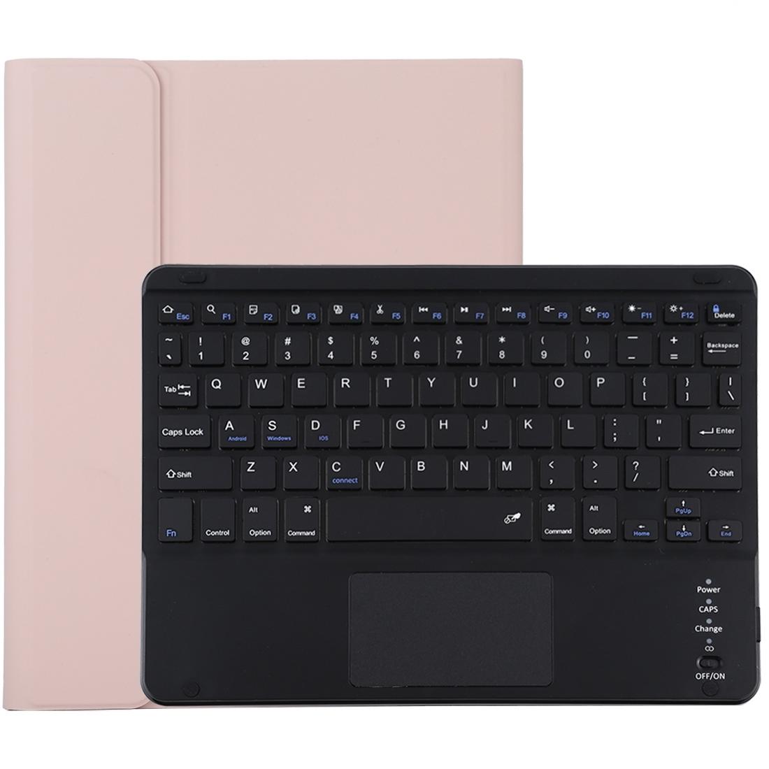 V562-F7165ORPI-202504291921-00 Bluetooth Keyboard & Tablet Case For Ipad Air 2020 - Detachable Touch Pad Pen Slot Microfiber Leather - Pink - Image 1
