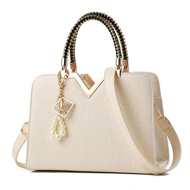 V562-G100319980DBT-202504251720-00 Women Zipper Shoulder Bag with Phone Pocket and Crossbody Strap - White - Image 1