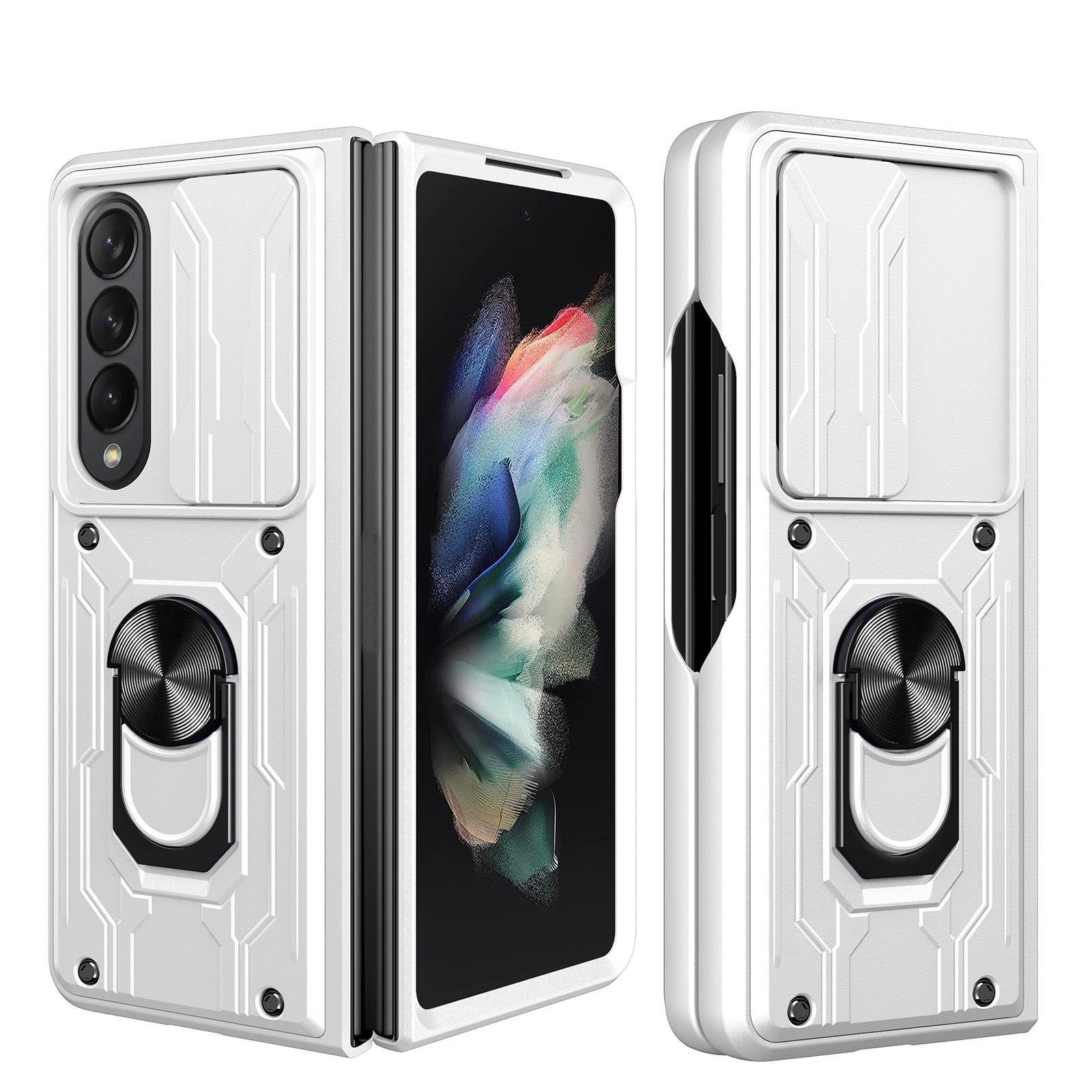 V562-G100512300ADE-202504292047-00 For Samsung Galaxy z Fold4 5G Protective Sliding Camshield Phone Case - White - Image 1