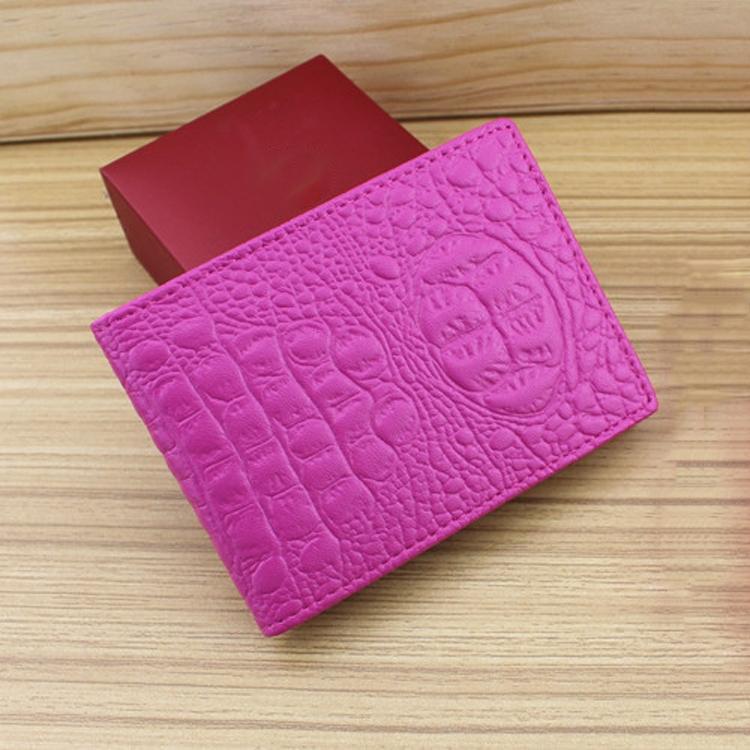 V562-G1055000950DBT-202503281935-00 Universal Crocodile Pattern Driver License Cover With Card Slot - Rose Red - Image 1
