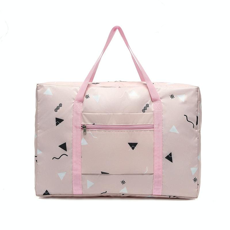 V562-G1065463060DBT-202502271745-00 Waterproof Foldable Travel Bag - Compact & Durable - Pink Plaid - Image 1