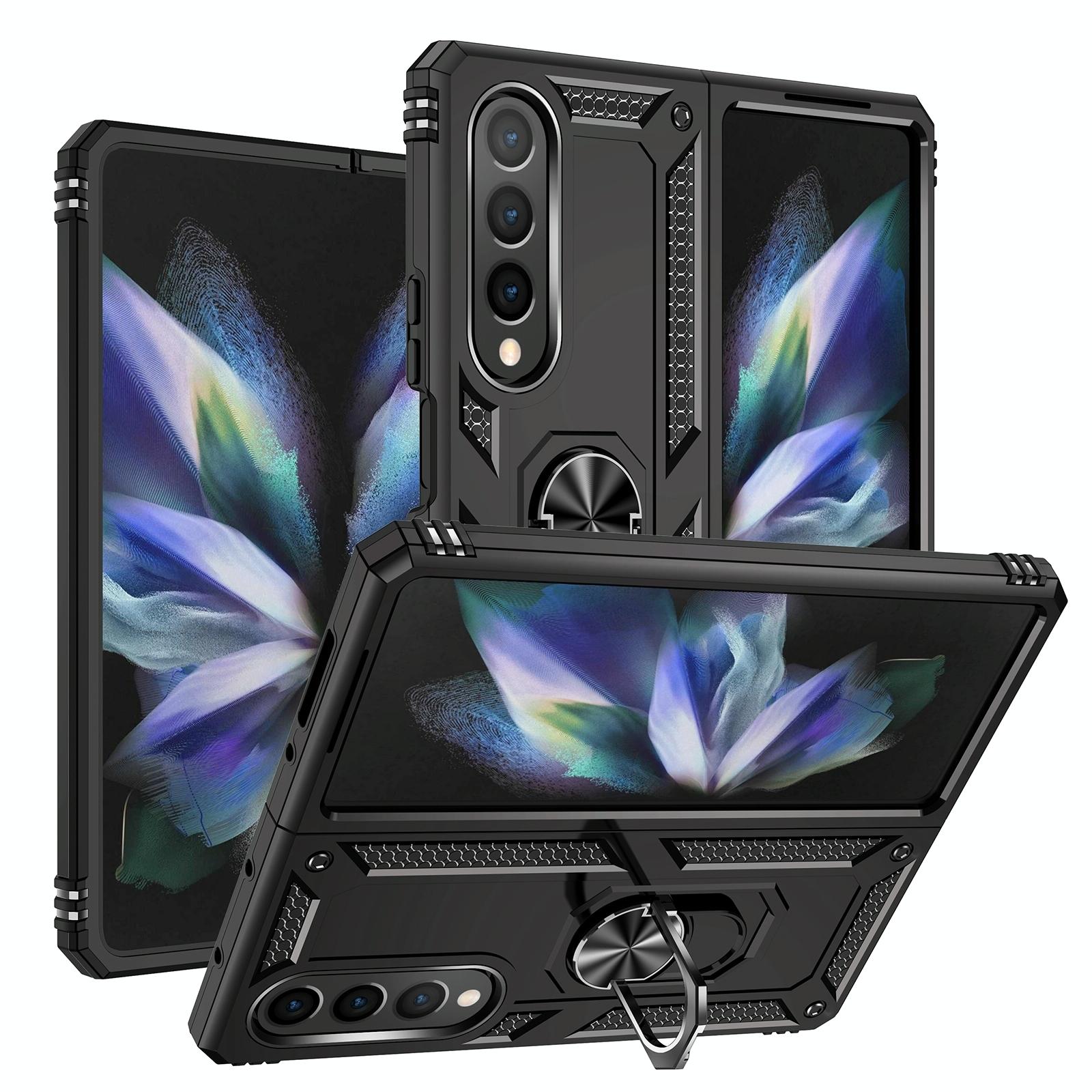 V562-G206113300ADE-202504292053-00 For Samsung Galaxy z Fold4 5G Tpu & Pc Shockproof Phone Case - Black - Image 1