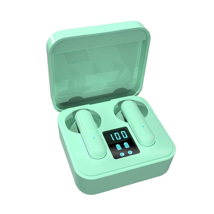 V562-G3311D6PI-202505261717-00 Digital Display Sports Bluetooth Earphones - Semi-in-ear - Ete-16 Tws - Green - Image 1