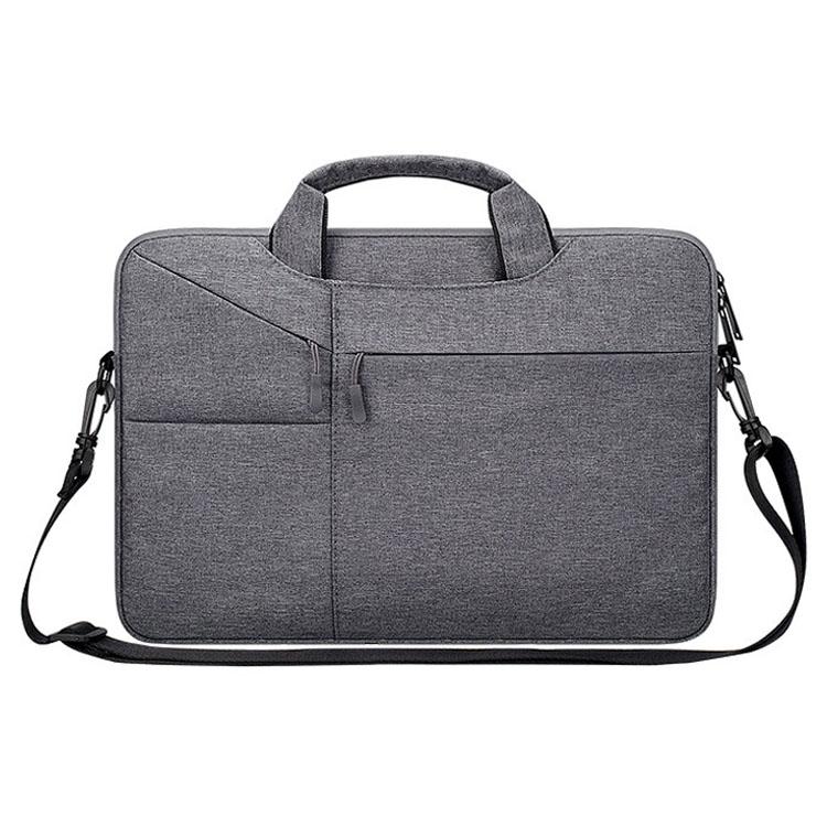 V562-GD8025BL-202502281825-00 14.1 Inch Laptop Handbag With Hidden Strap And Suitcase Belt - Waterproof And Tear-Resistant - Dark Gray - Image 1