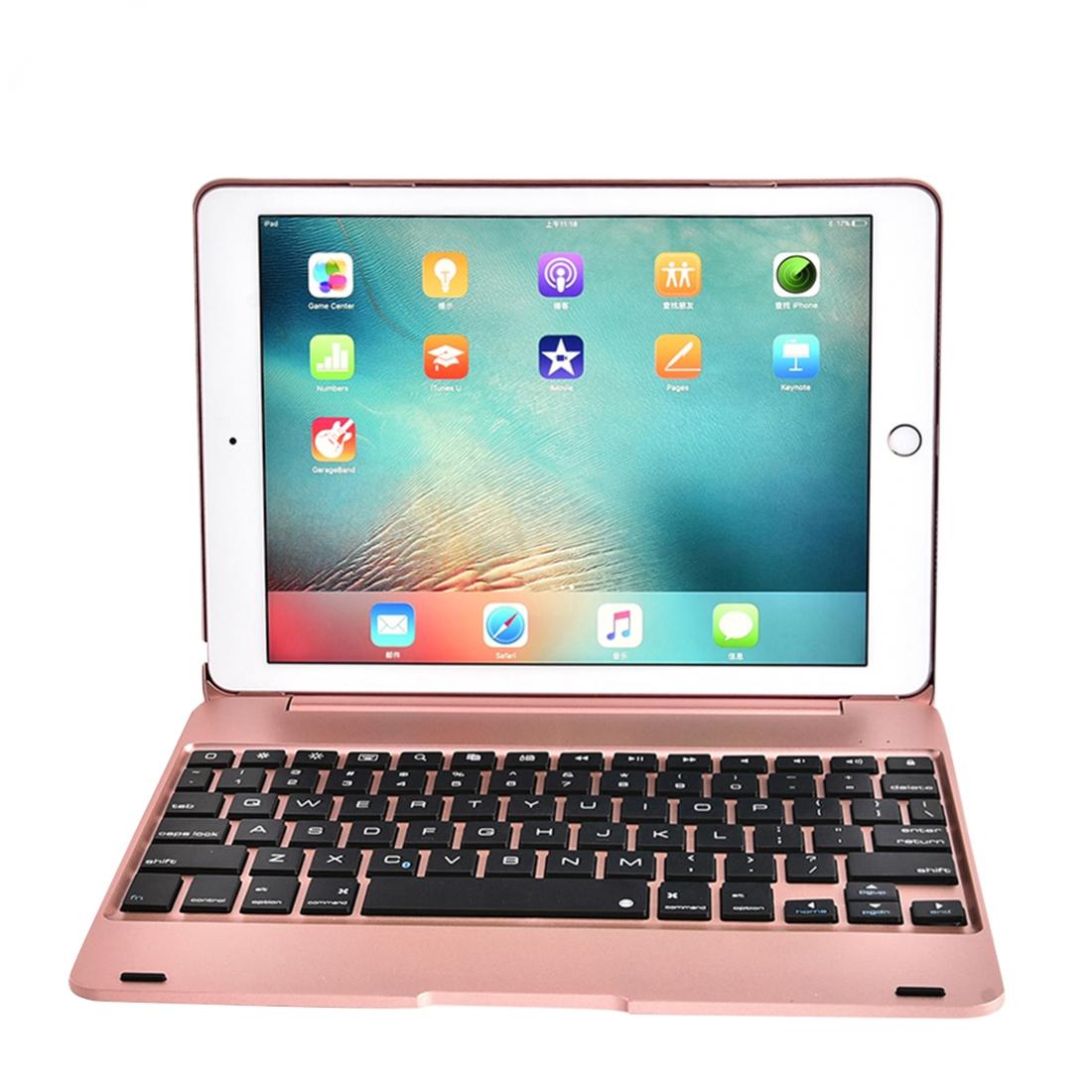 V562-GR3300ORPI-202504291840-00 Horizontal Flip Tablet Case With Bluetooth Keyboard For Ipad Pro 9.7 / Ipad Air 2 - Rose Gold - Image 1