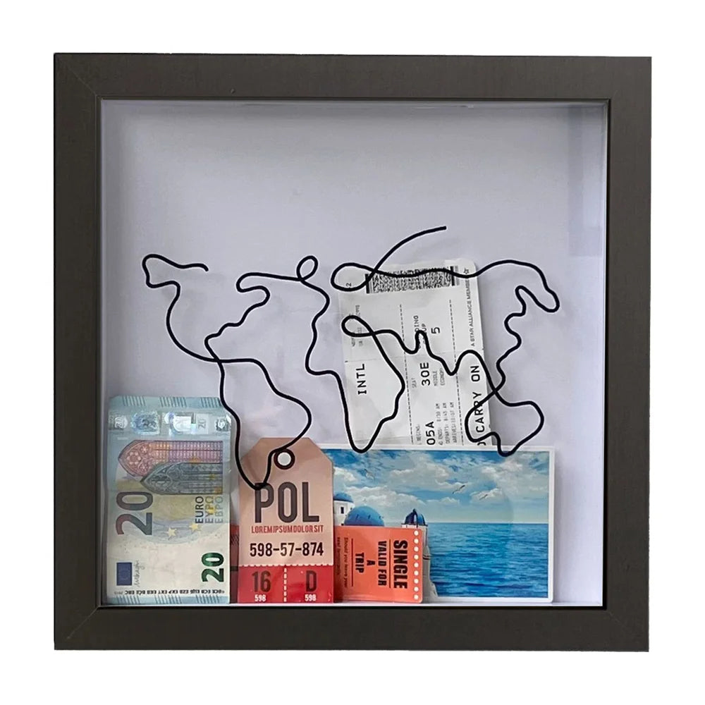 V562-GU24-JA322-MBLACK-202503280141-00 Vibe Geeks Adventure Archive Box Wood Frame Travel Tickets Keepsakes Storage Frame - Black - Medium - Image 1