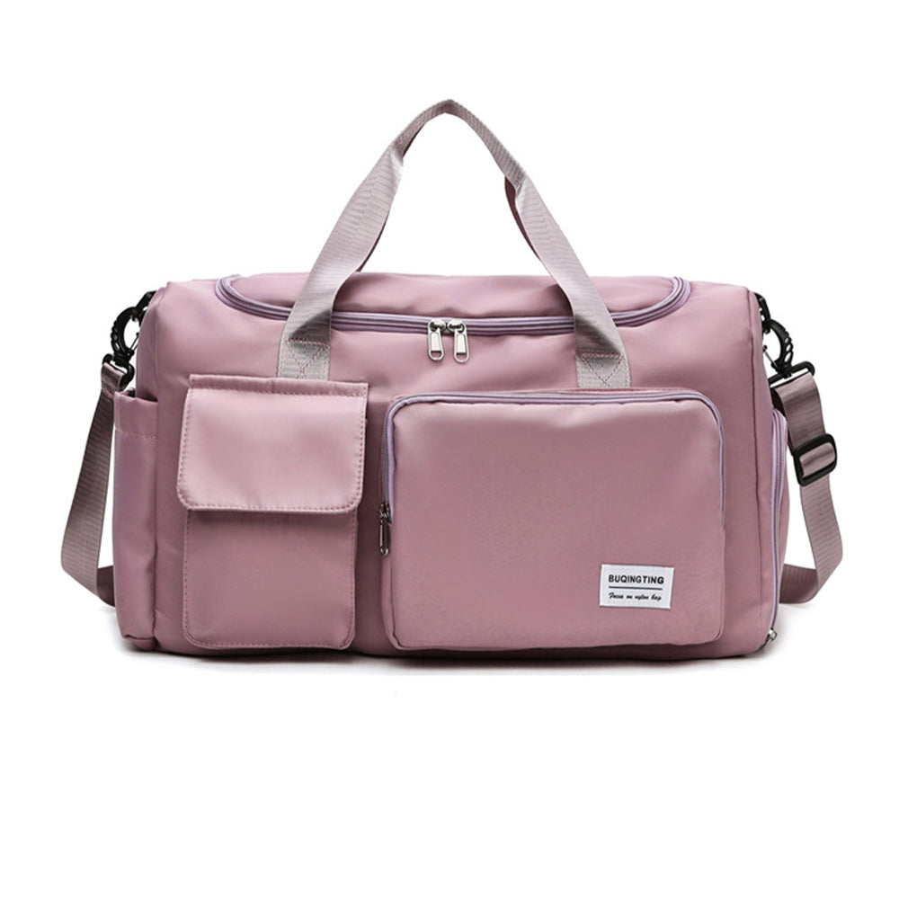 V562-GU24-JA437DARKPINK-202503261937-00 Vibe Geeks Waterproof and Lightweight Zipper Sports Gym Bag with Shoe Compartment - Dark Pink - Image 1