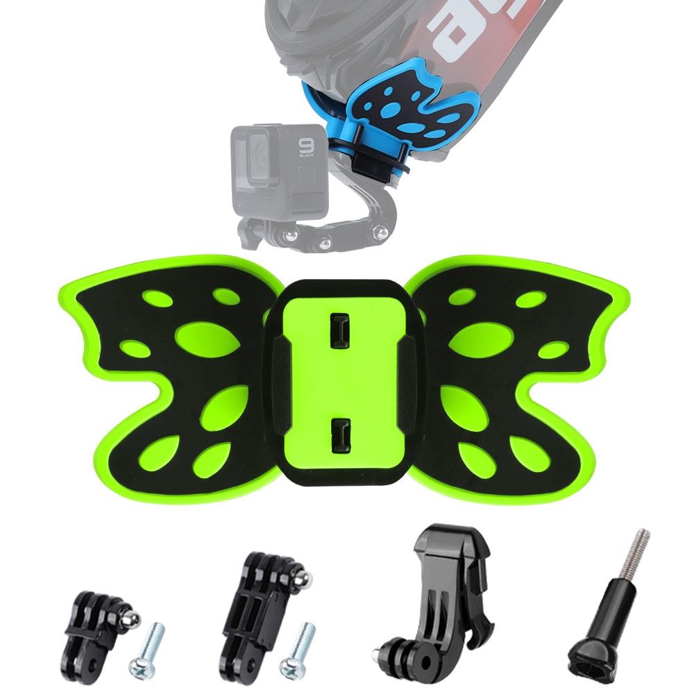 V562-GY8041ACD-219657-00 3-way Pivot Arm Butterfly Helmet Mount for Gopro Hero12 - Fluorescent Green - Image 1