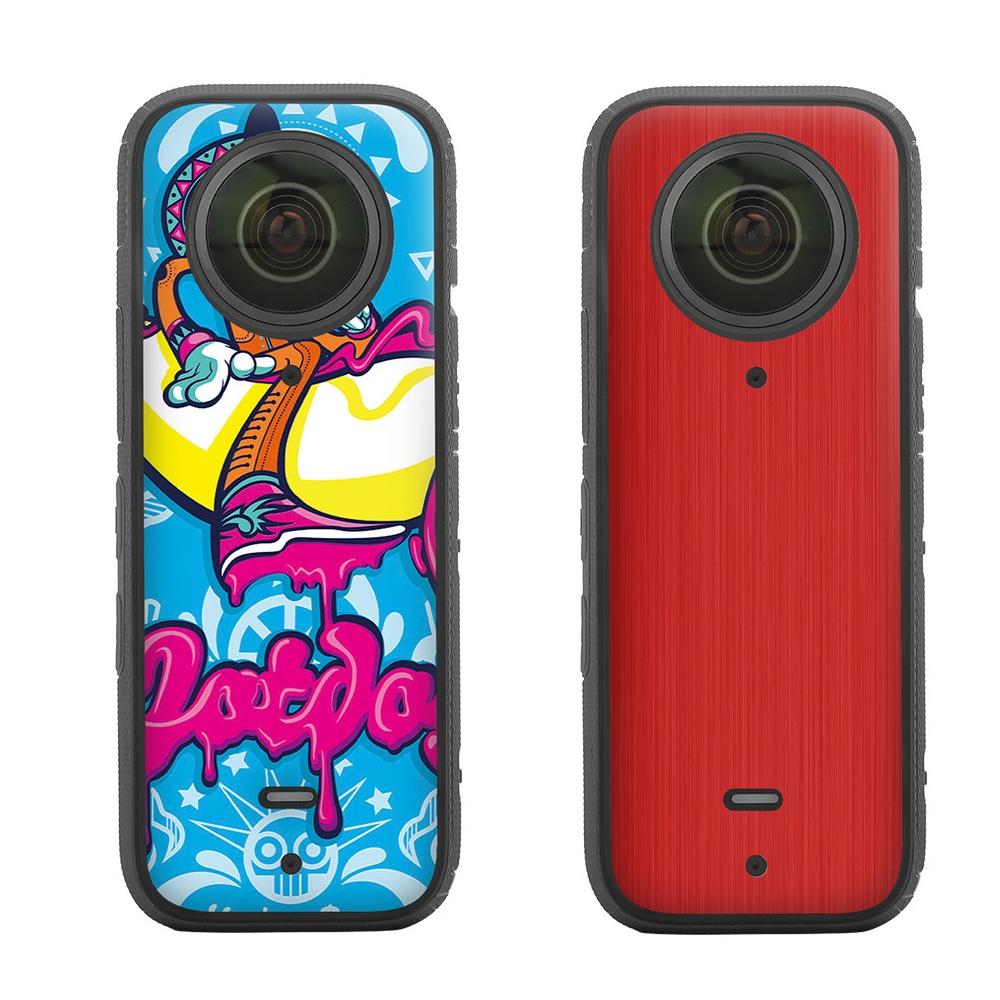 V562-H1090223060DBT-222231-00 Protective Film Stickers for Dji Insta360 X3 Panoramic Camera - Pirate + Drawing Red - Image 1