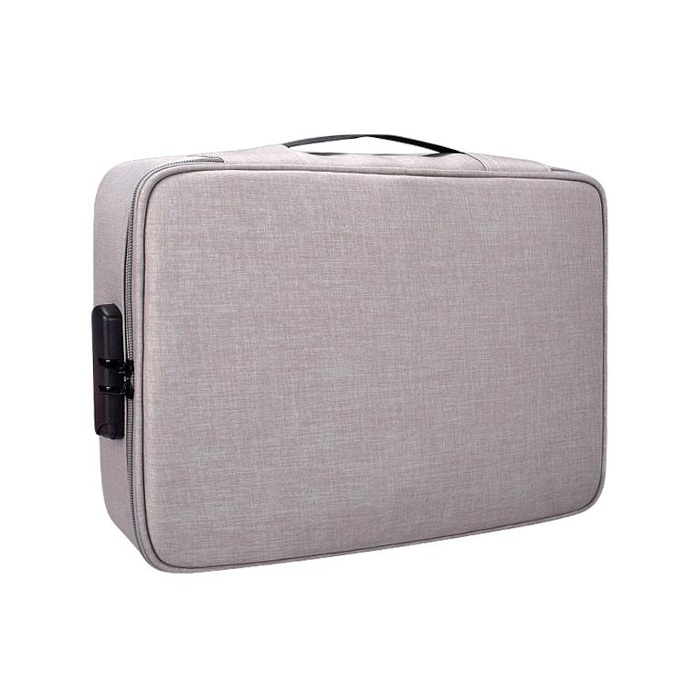 V562-H1410BCC-202502241720-00 Waterproof Multi-layer Laptop Bag with Password Lock - Grey - Image 1