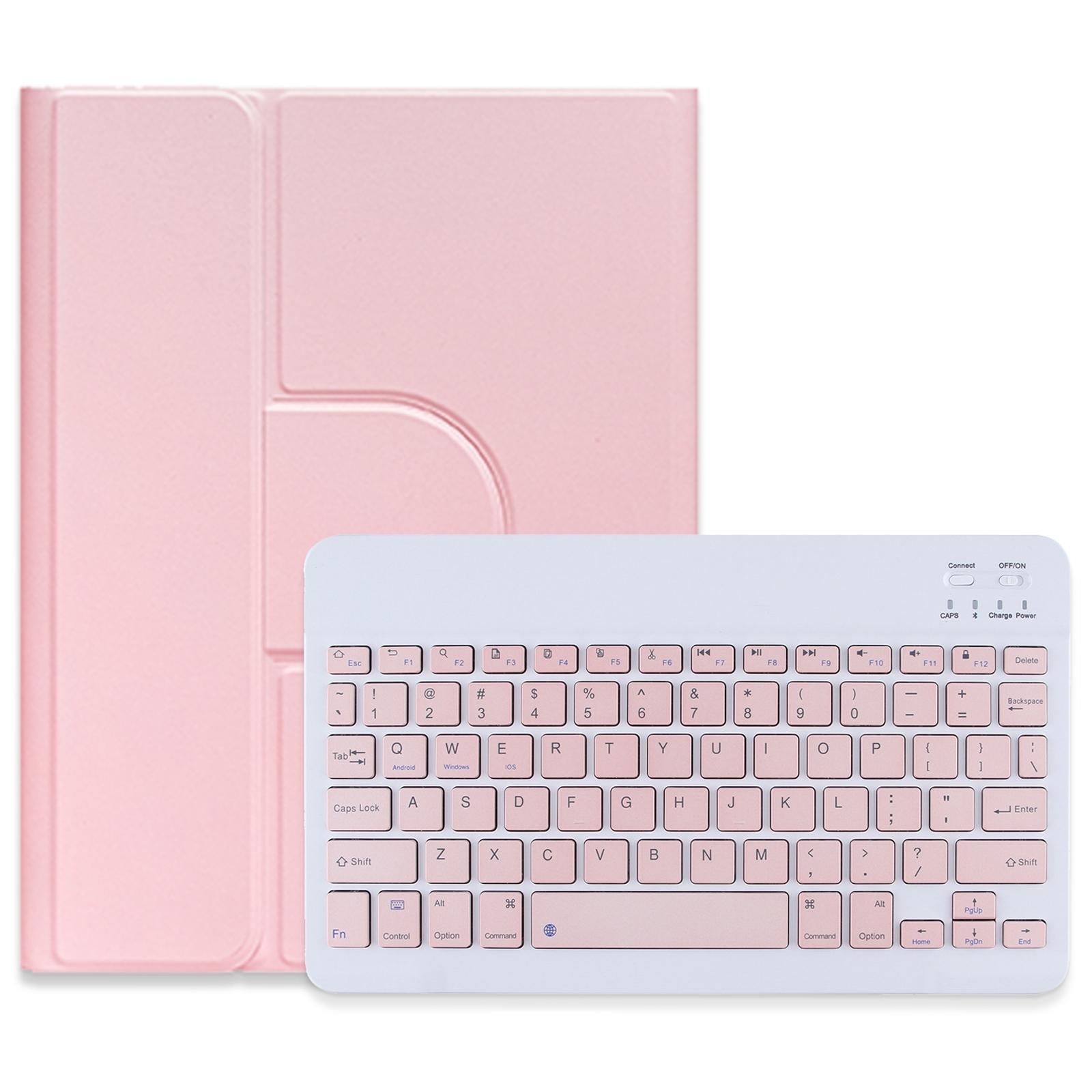 V562-H205040500ADE-202504291948-00 360 Degree Rotatable Bluetooth Keyboard Leather Case - Square Button - Pink - For Ipad Air 2022 / Ipad Pro 11 2021 - Image 1