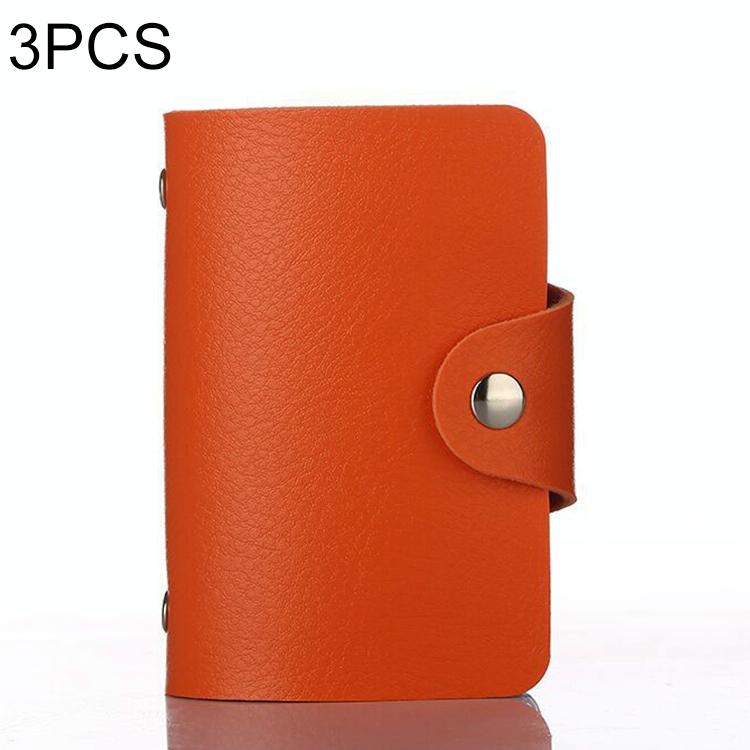 V562-H207466350DBT-202503280300-00 3 Pcs Upgraded Card Bag Transparent Business Card Holder With 12 Slots - Orange - Image 1
