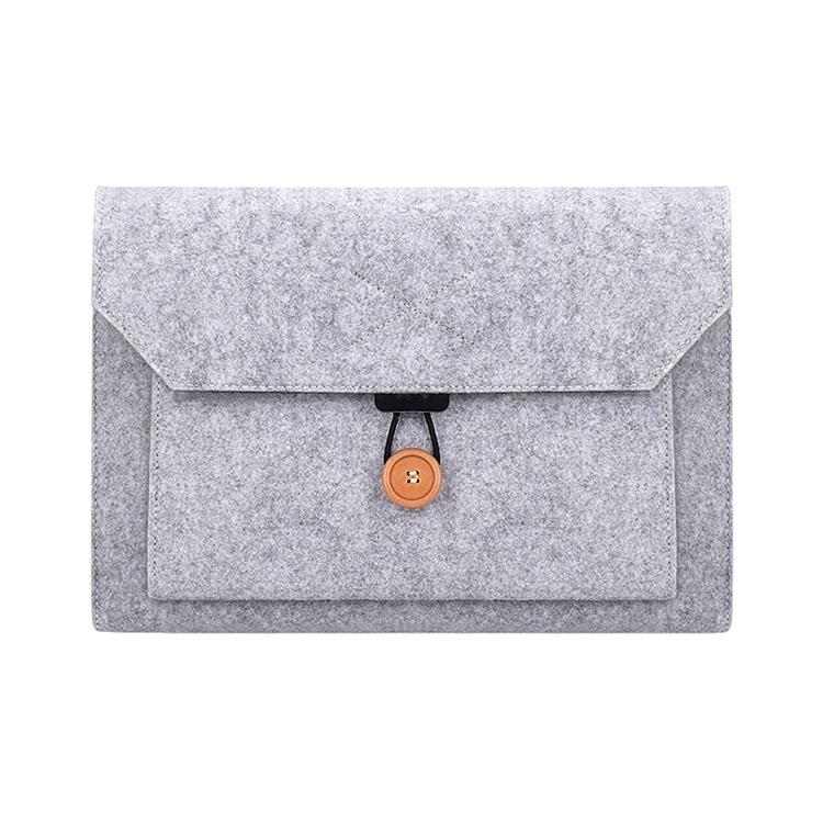 V562-H6900BL-202504022116-00 Versatile Felt Laptop Inner Bag with Button Closure - Grey - Image 1