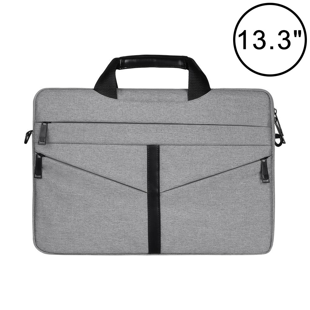 V562-HL0070BL-202502282241-00 Stylish Zipper Laptop Bag with Shoulder Strap - Durable & Breathable - Light Grey - Image 1