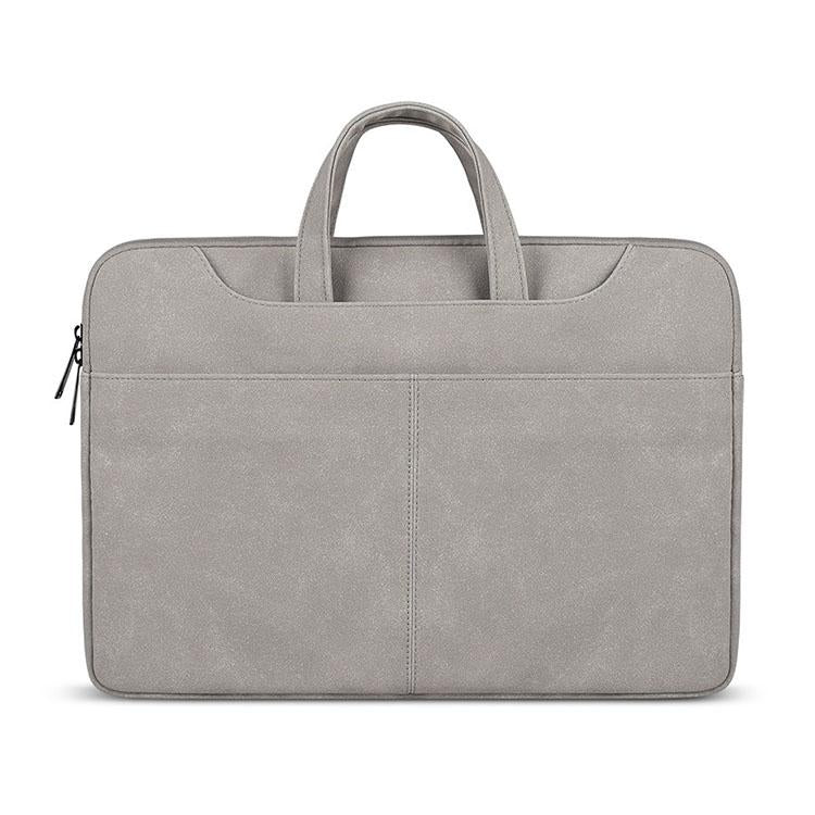 V562-HL4325BL-202502281920-00 Waterproof Portable One-shoulder Handbag for 13.3 Laptops with Strap & Magic Stick - Light Grey - Image 1