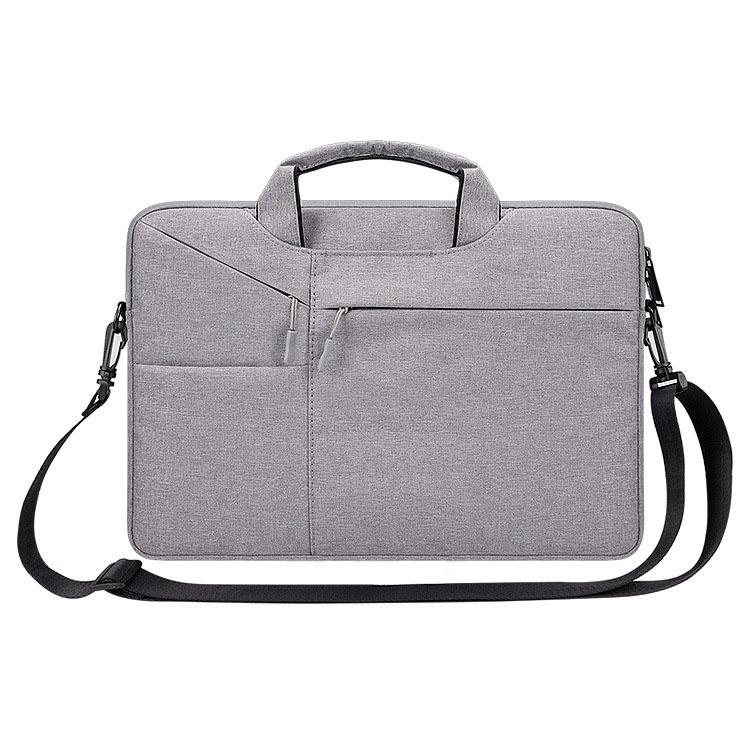 V562-HL9025BL-202502281825-00 15.6 Inch Laptop Handbag With Hidden Strap And Suitcase Belt - Waterproof And Tear-Resistant - Light Grey - Image 1