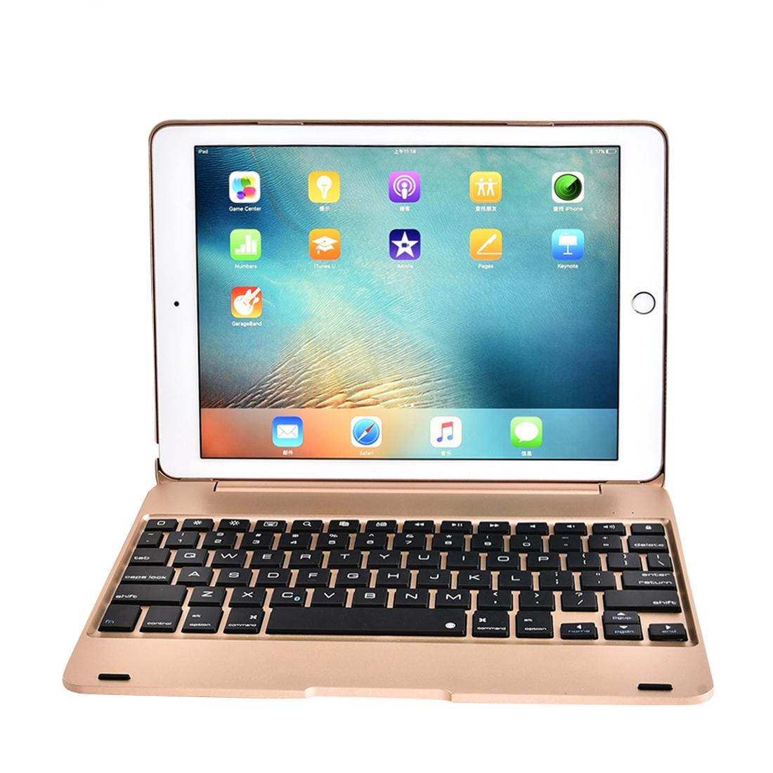 V562-J3300ORPI-202504291840-00 Horizontal Flip Tablet Case With Bluetooth Keyboard For Ipad Pro 9.7 / Ipad Air 2 - Gold - Image 1