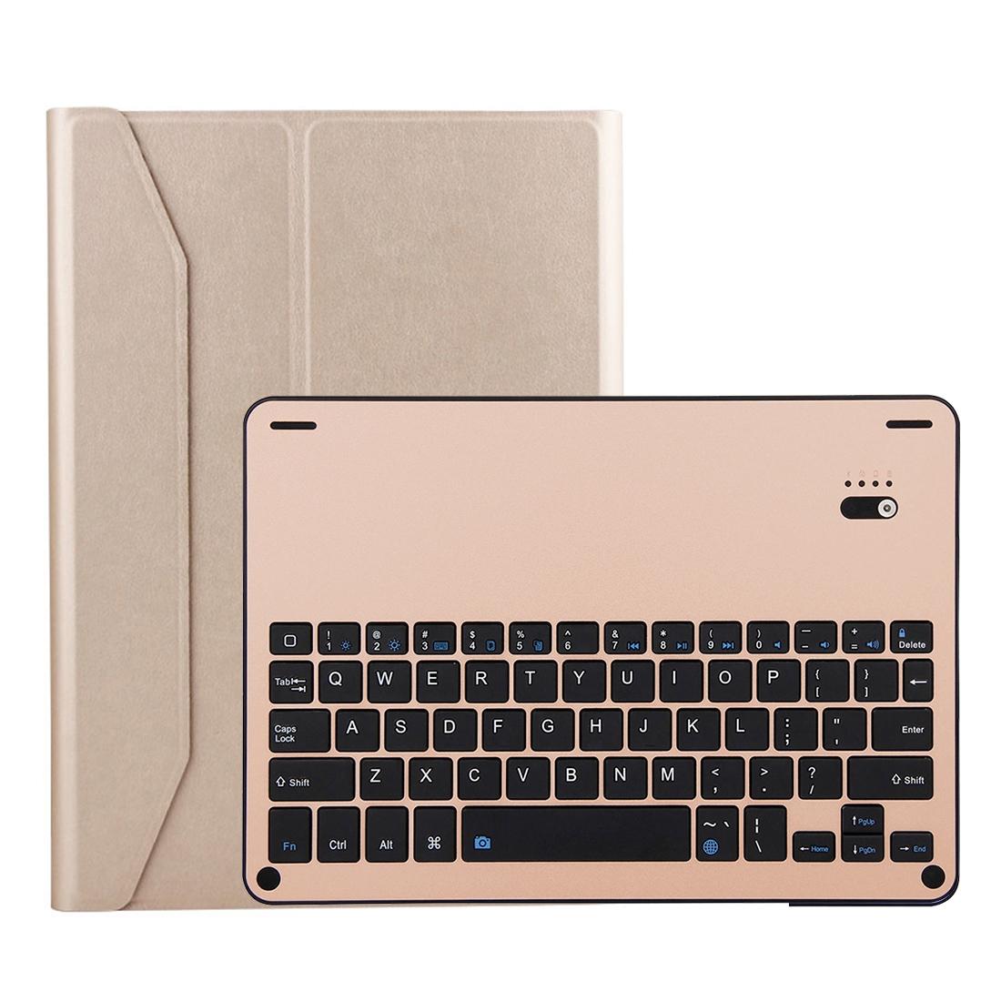 V562-J3459D6PI-202504291905-00 Bluetooth Keyboard & Leather Tablet Case For Ipad Air / Pro 9.7 - Detachable Water Repellent Magnetic 3-Gear Angle - Gold - Image 1