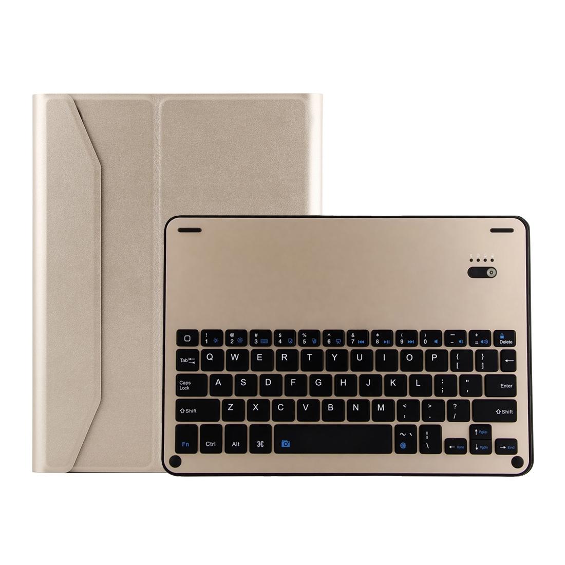 V562-J4459D6PI-202504291906-00 Bluetooth Keyboard & Leather Tablet Case For Ipad Air / Pro 9.7 - Detachable Water Repellent Magnetic Sleep Function 3-Gear Angle Adjustment Pen Slot - Gold - Image 1