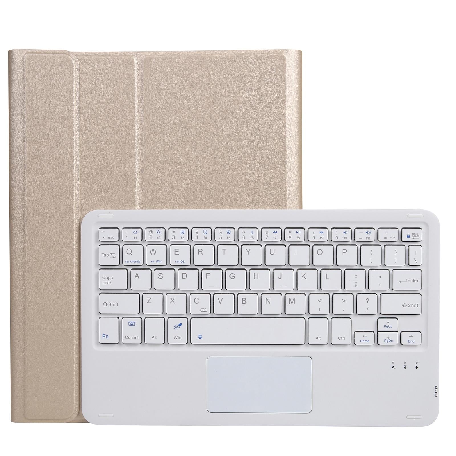 V562-J8256SCMW-202504291922-00 2-In-1 Bluetooth Keyboard & Leather Tablet Case For Ipad Pro 11 / Ipad Air 2020 - Gold - Image 1